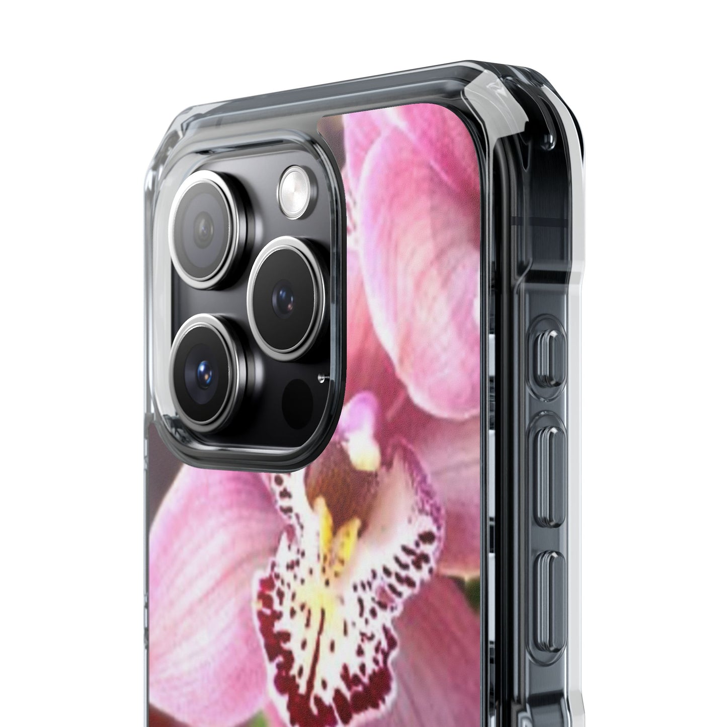 Pink Orchid/Photo Magnetic Clear Phone Case, Many Models