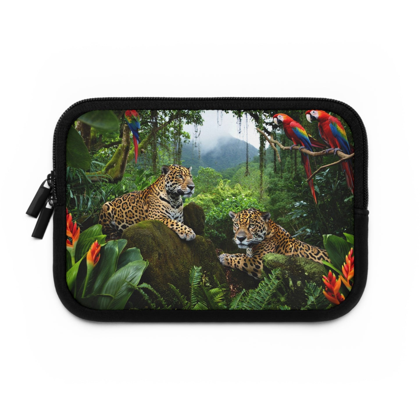 Tropical Laptop Sleeve, 5 Sizes - Perfect for Rainforest Lovers & Students / Jaguars at Rest
