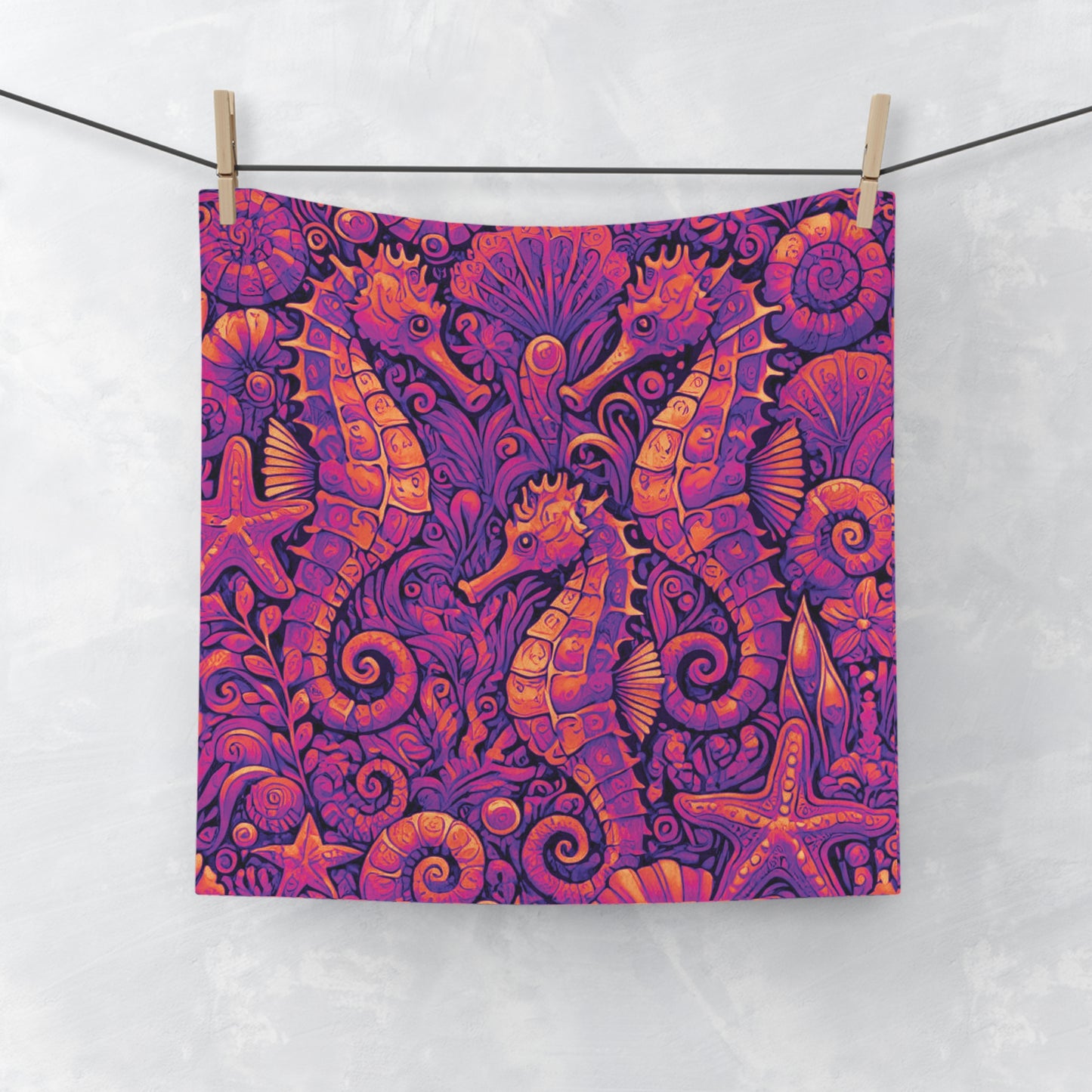 Face Towel - Seahorse Trio/Heatwave