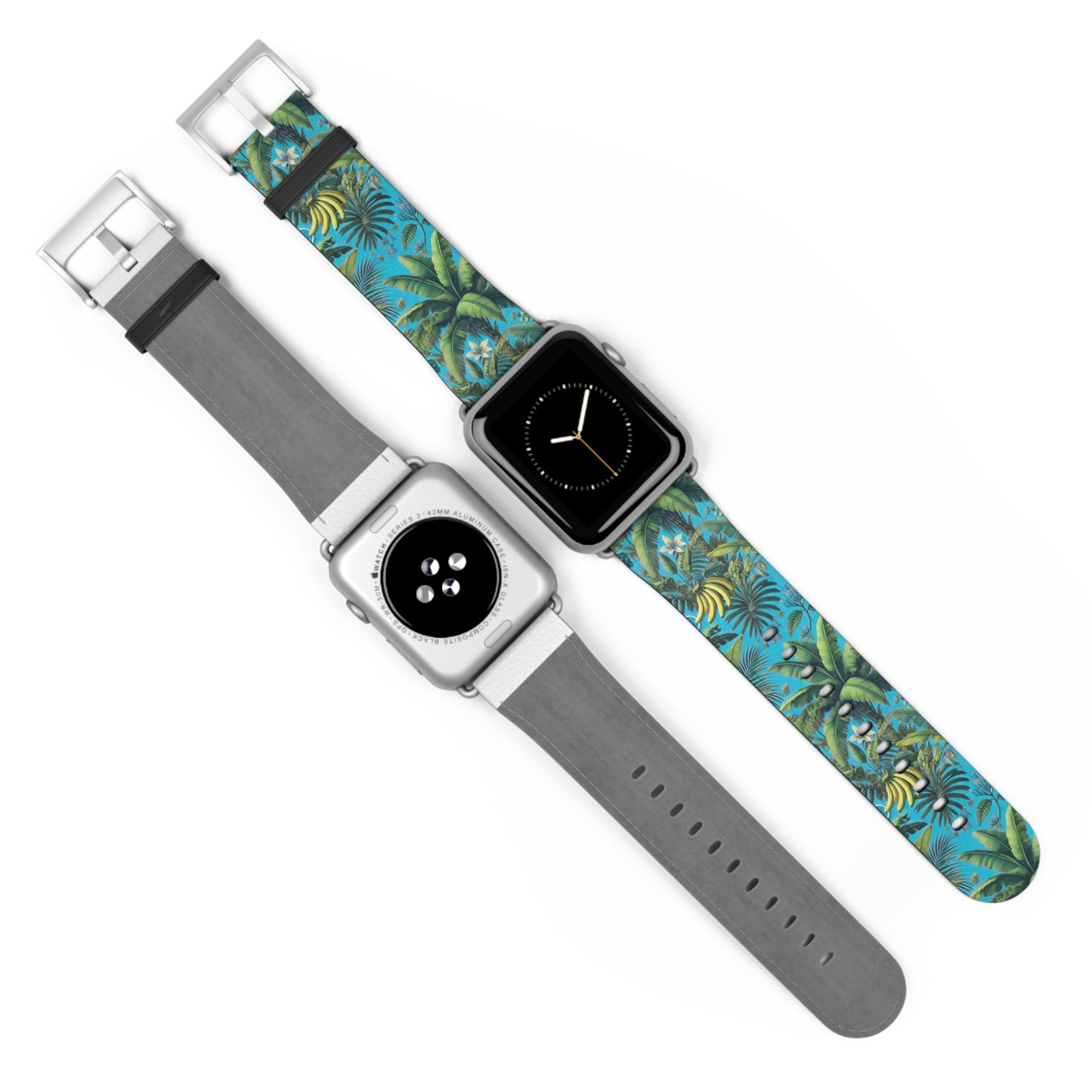 Apple Watch Band - Palms and More Tropical Fruit, Aqua Blue