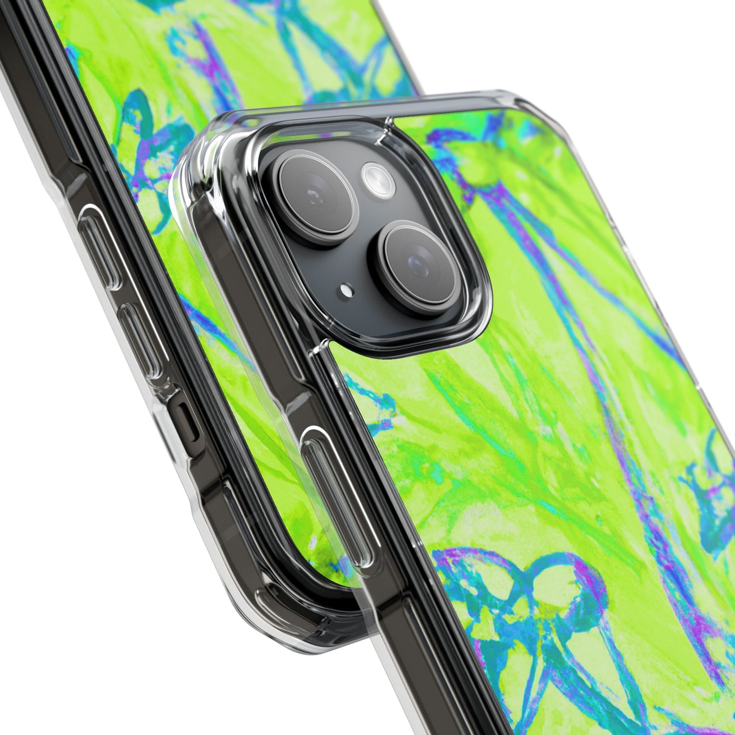 Tropical Doodles/Lime Magnetic Clear Phone Case, Many Models
