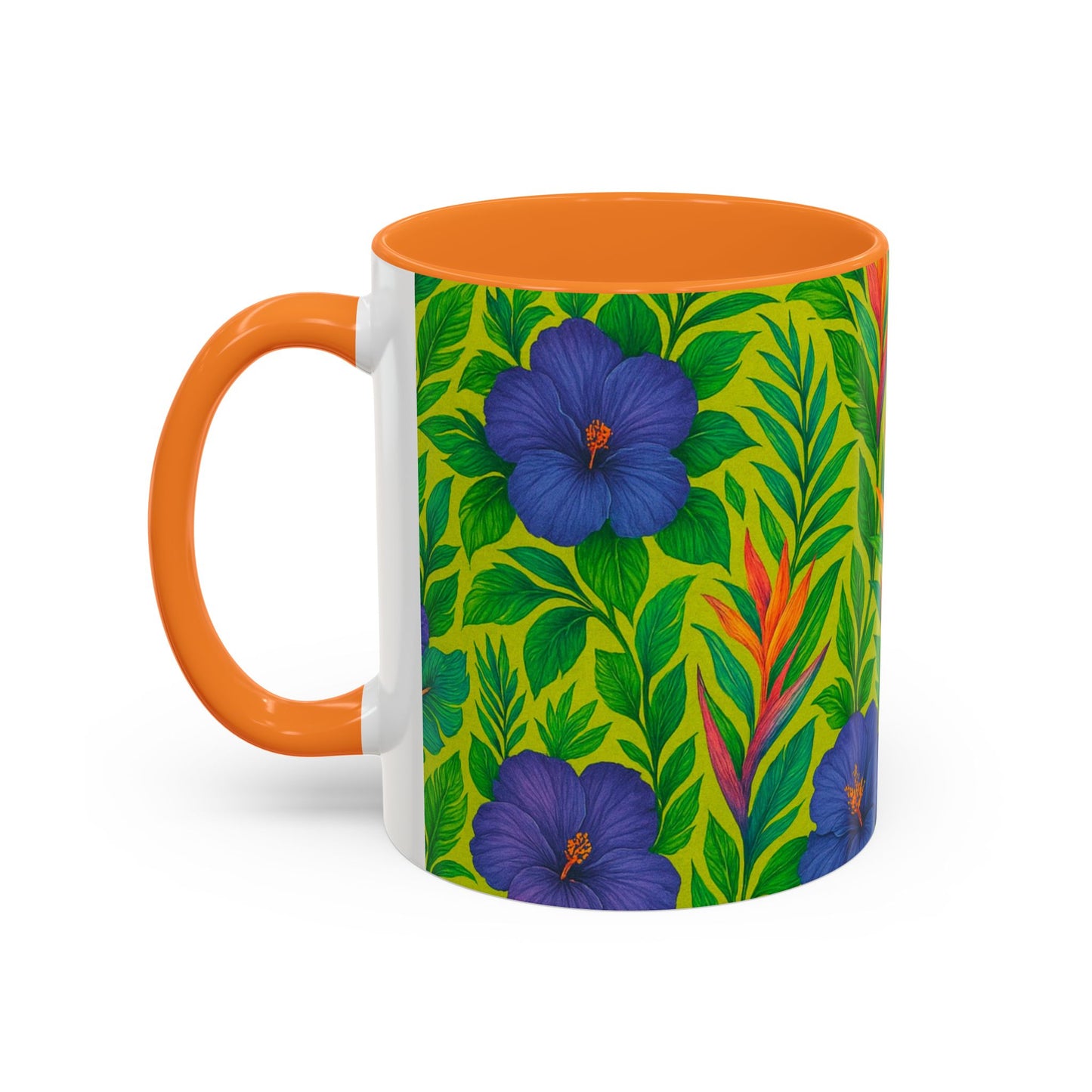 Vibrant Floral Coffee Mug - 11oz & 15oz / Midnight Flower Lime