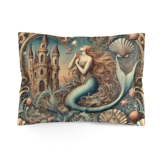 Microfiber Pillow Sham, 2 Sizes | Tropical Vibes for Relaxation / Mermaid Royale