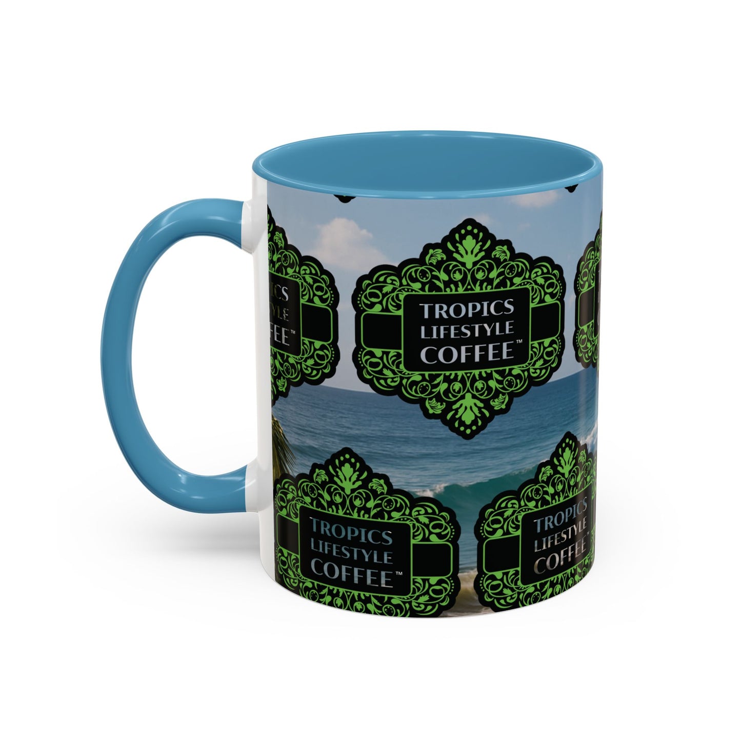 Accent Coffee Mug (11, 15oz), 8 Colors - Tropics Lifestyle Coffee, Meet You There