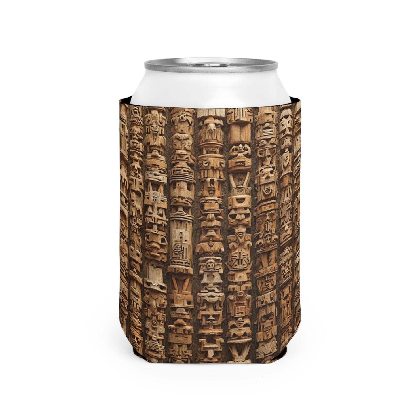 Ancient Tiki Totems Can Cooler Sleeve - Perfect for Outdoor Picnics