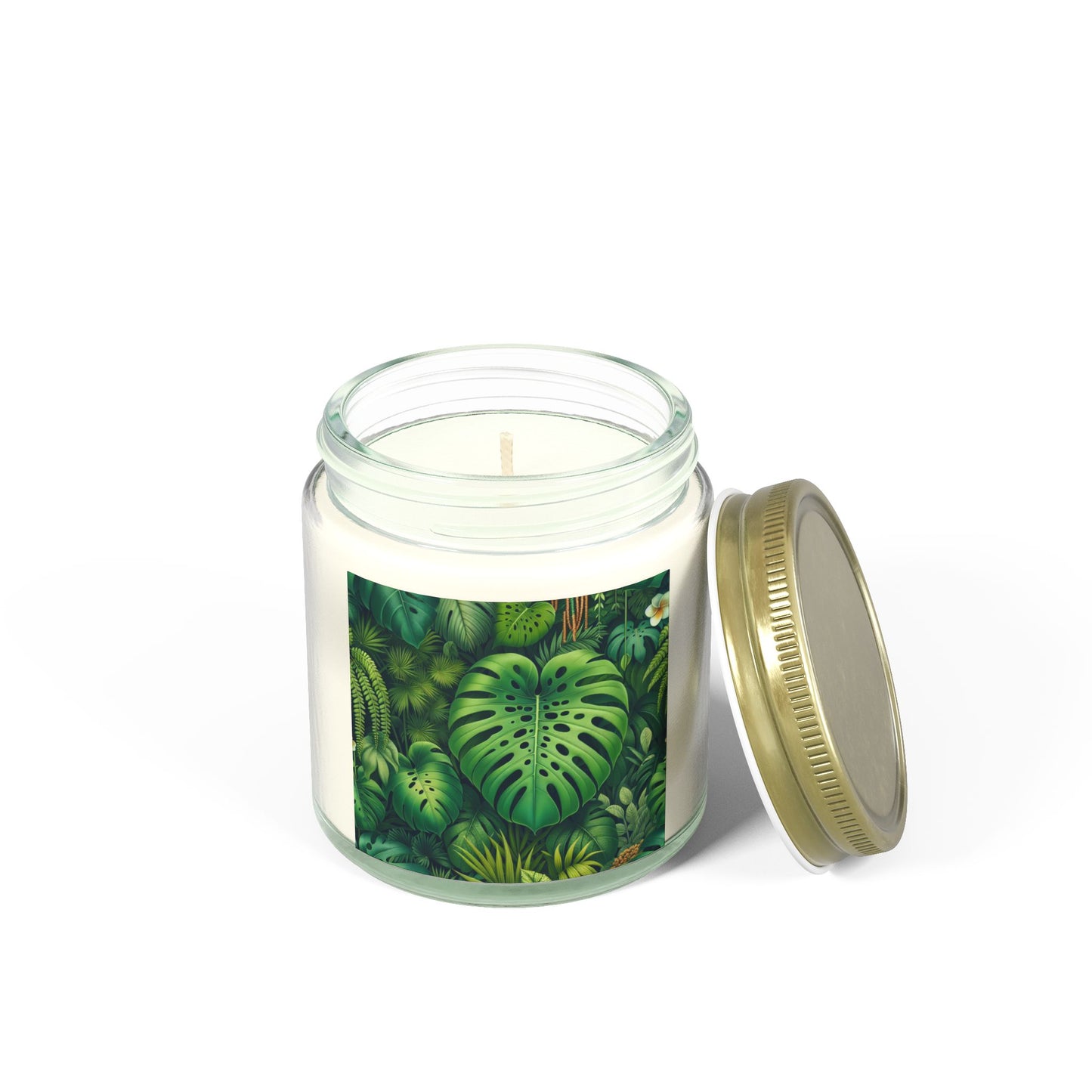 Rainforest Greenery Scented Candles - Coconut Apricot Wax (4oz, 9oz)