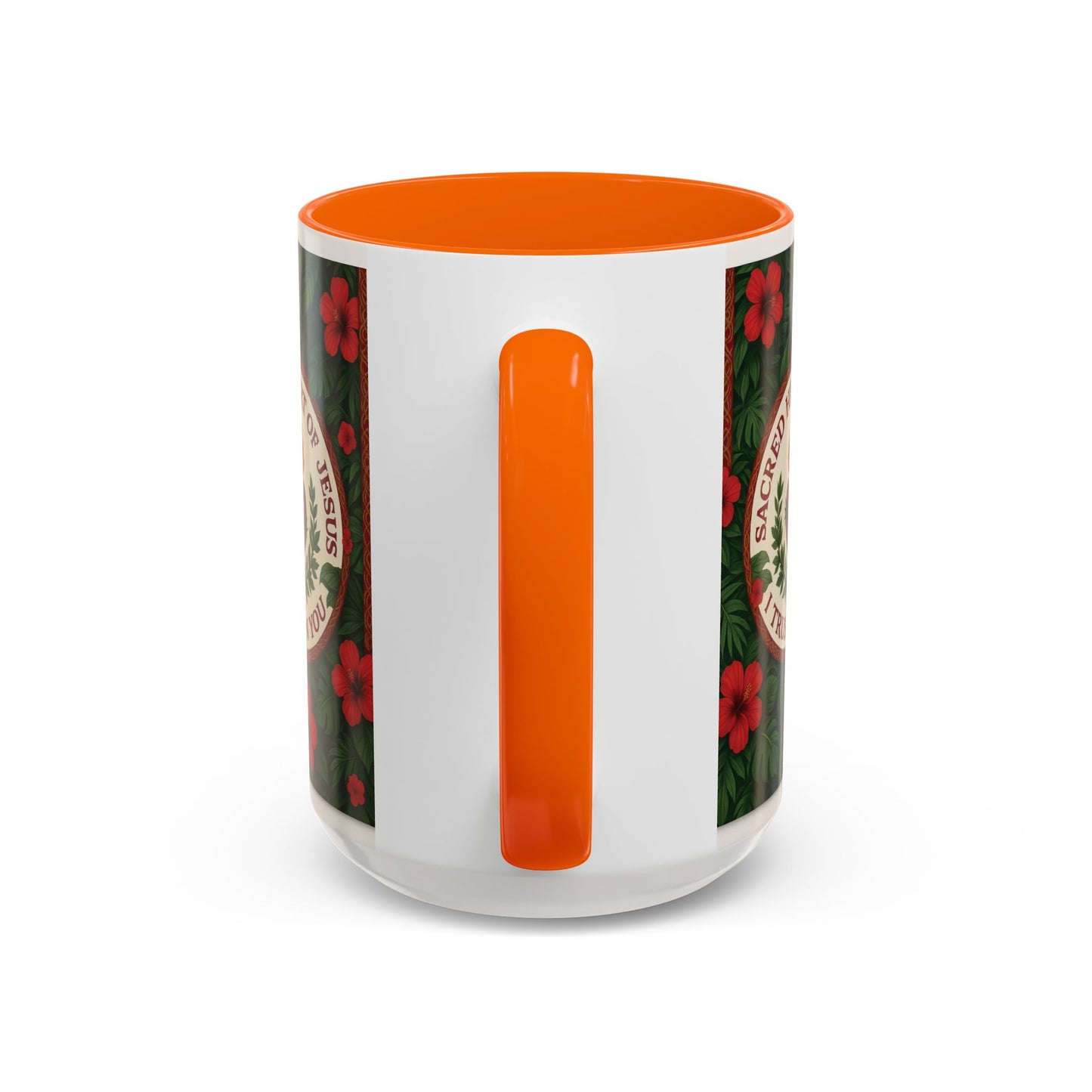 Religious Accent Color Coffee Mug (11, 15oz) / Sacred Heart of Jesus Prayer, Various Colors