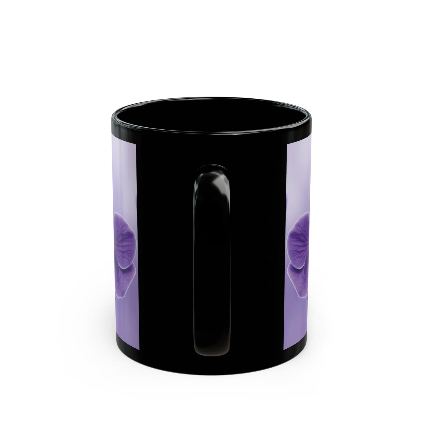 Black Coffee Mug - Purple Orchid Beauties