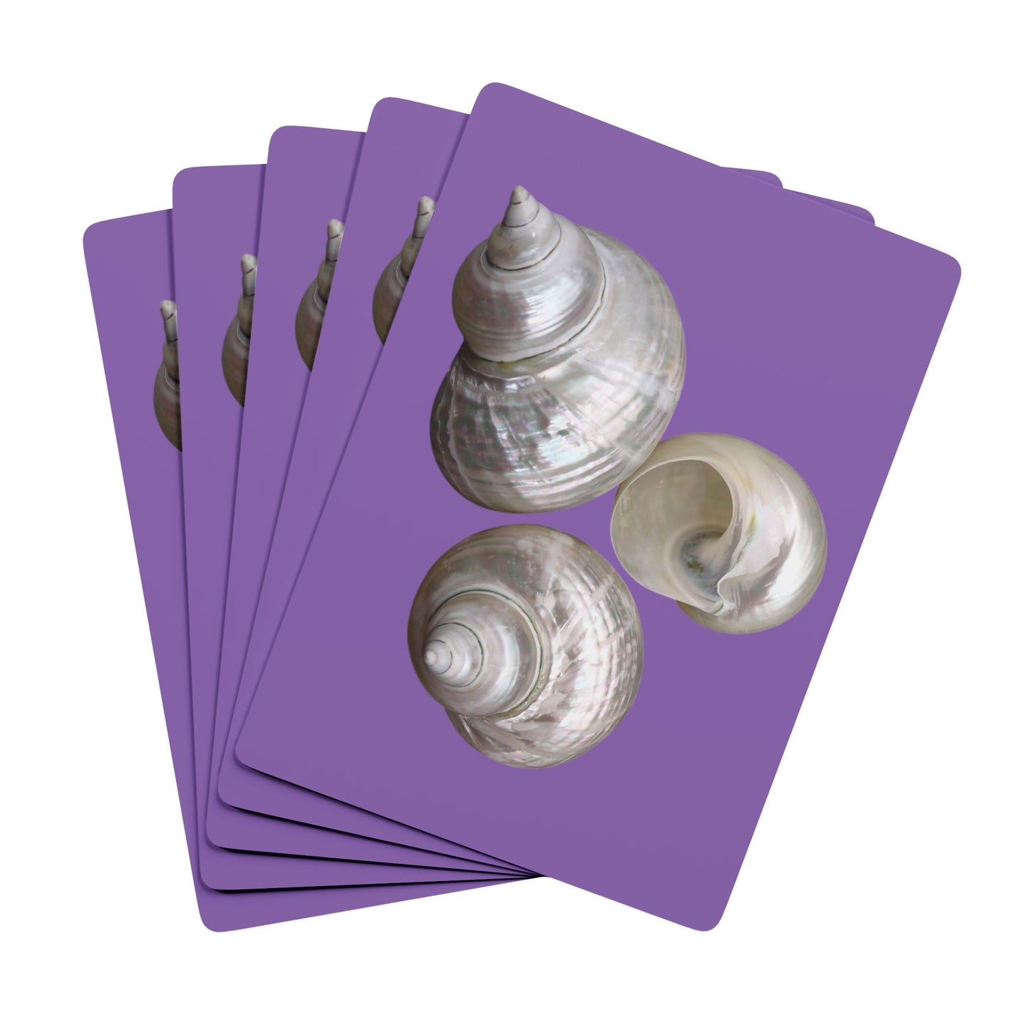 Poker-Sized Playing Cards - White Nautilus Trio, purple