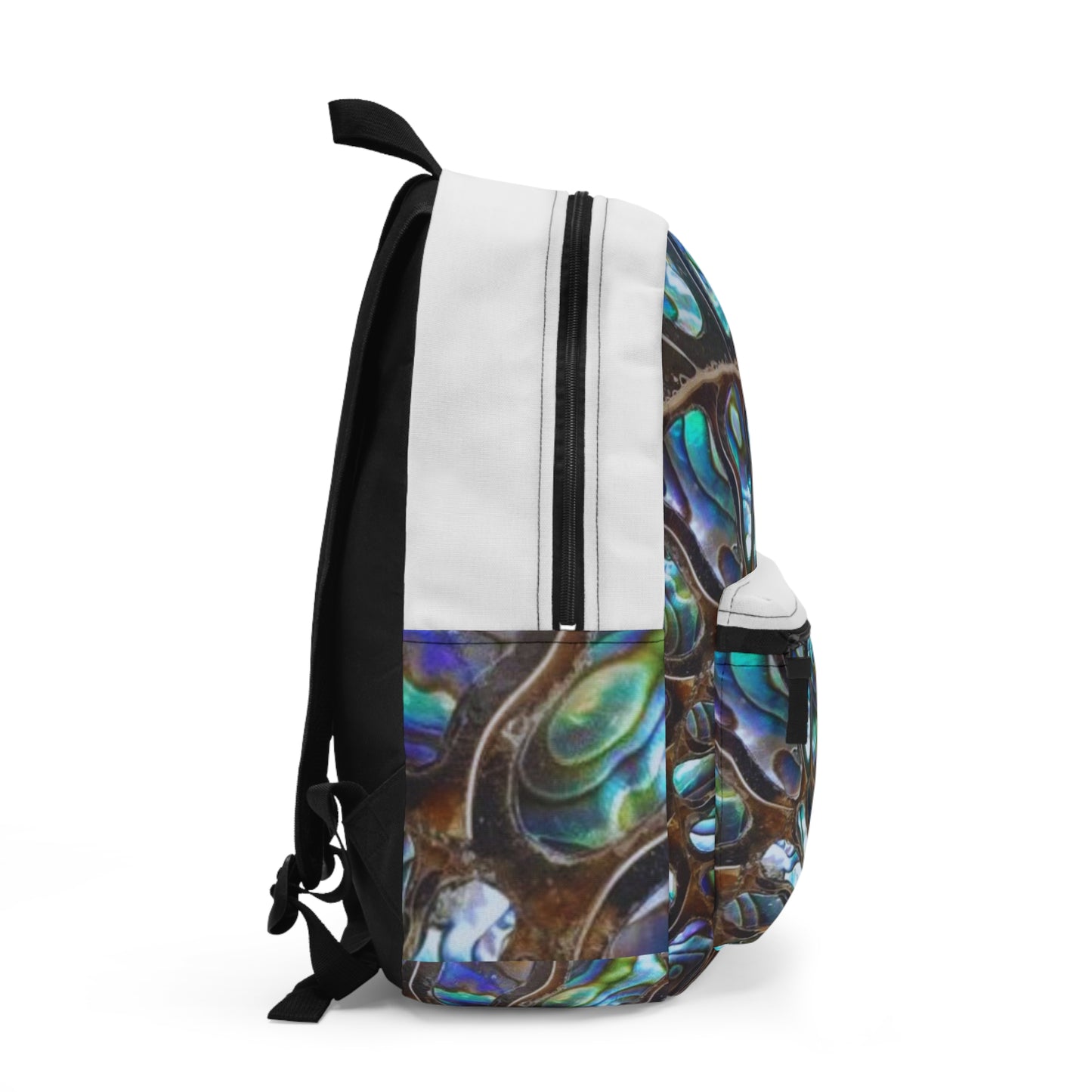 Tropical Backpack  / Ammonite and Abalone, White