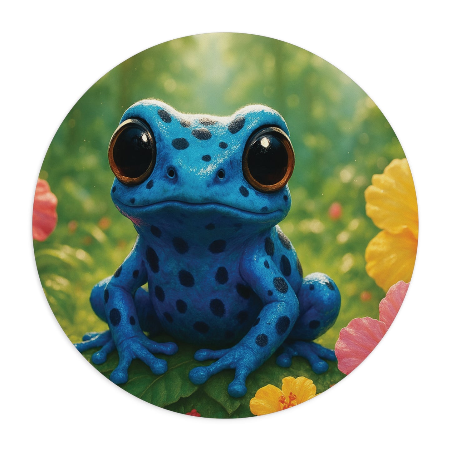 Tropical Mouse Pad, 2 Shapes - Beach Vibes for Home Office & Gamer / Baby Blue Tree Frog