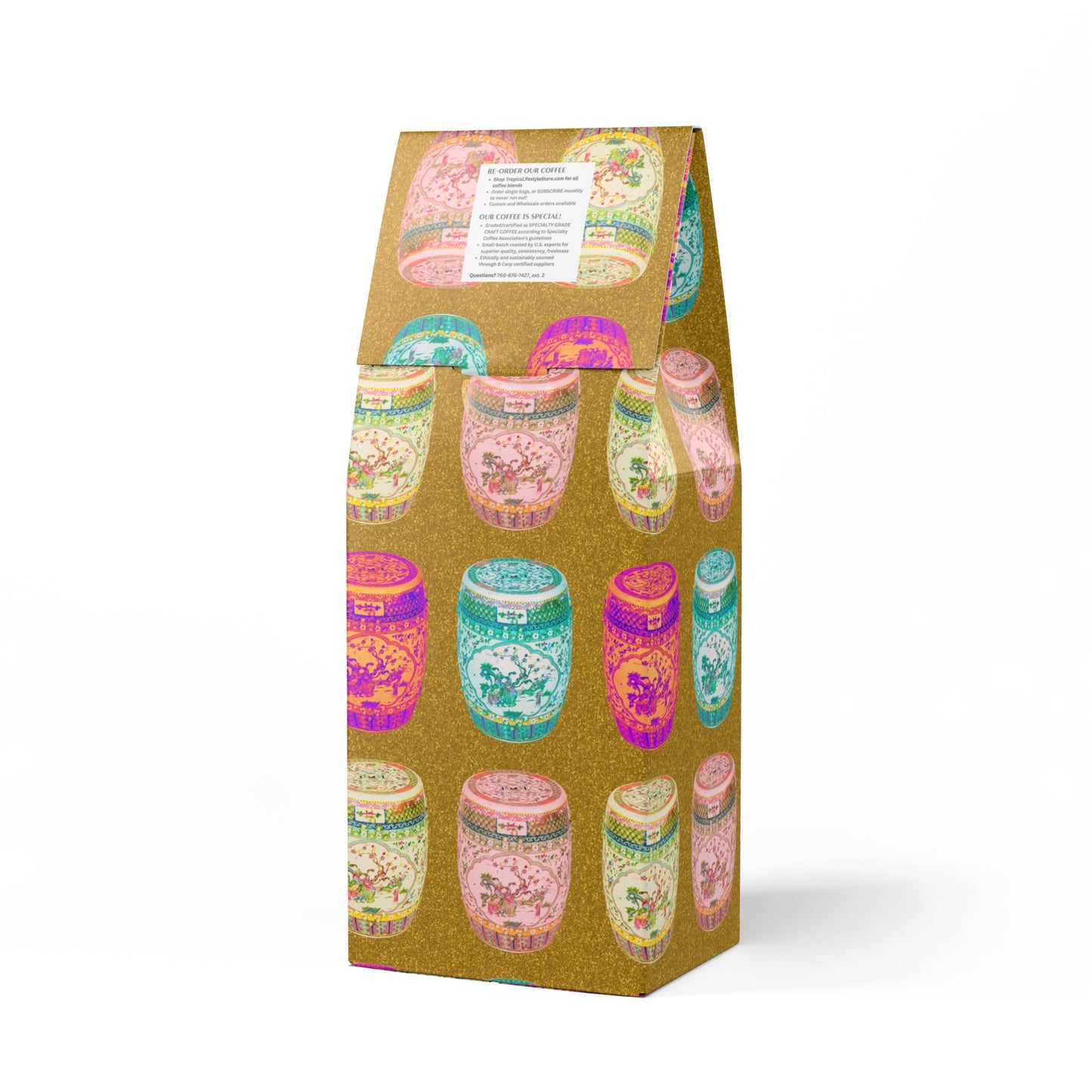 Golden Sands Single Origin™ Coffee (Light-Medium Roast) Specialty Grade / Tropical Garden Stools, Gold