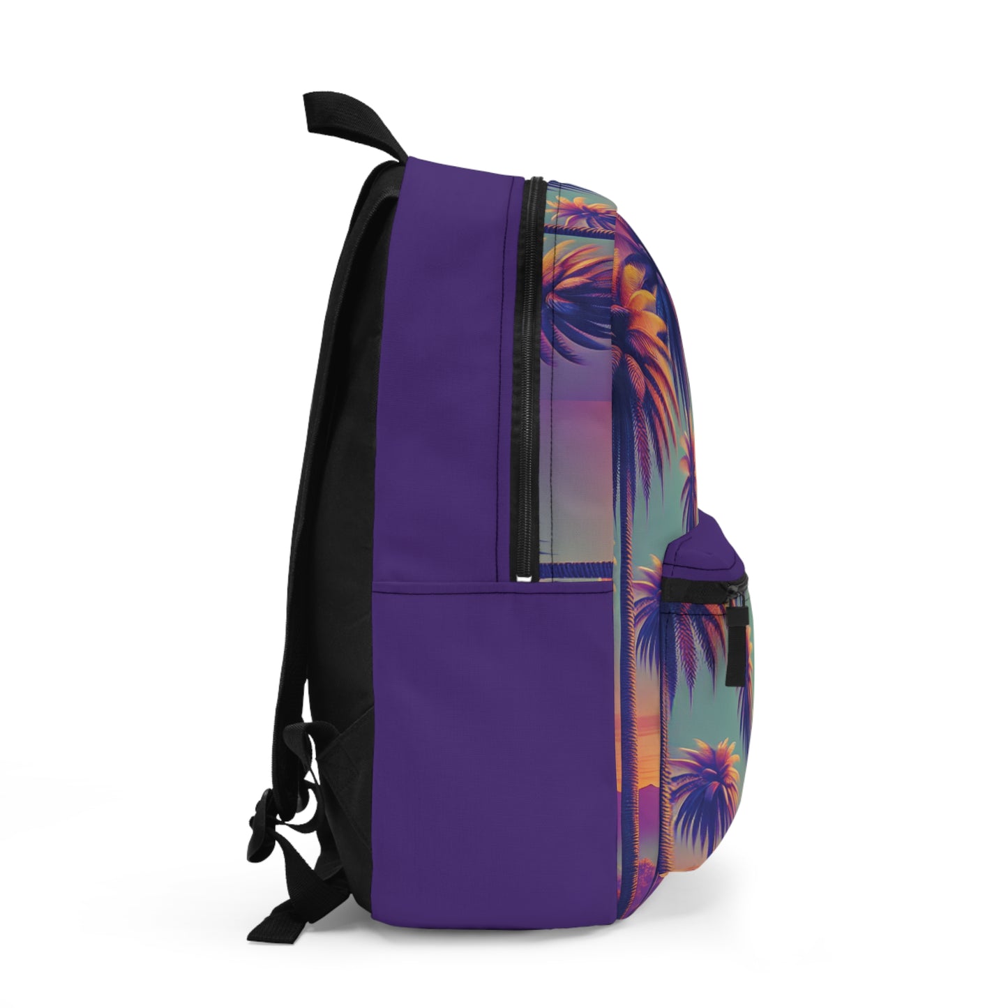 Tropical Backpack  / Sunset Palms, Purple