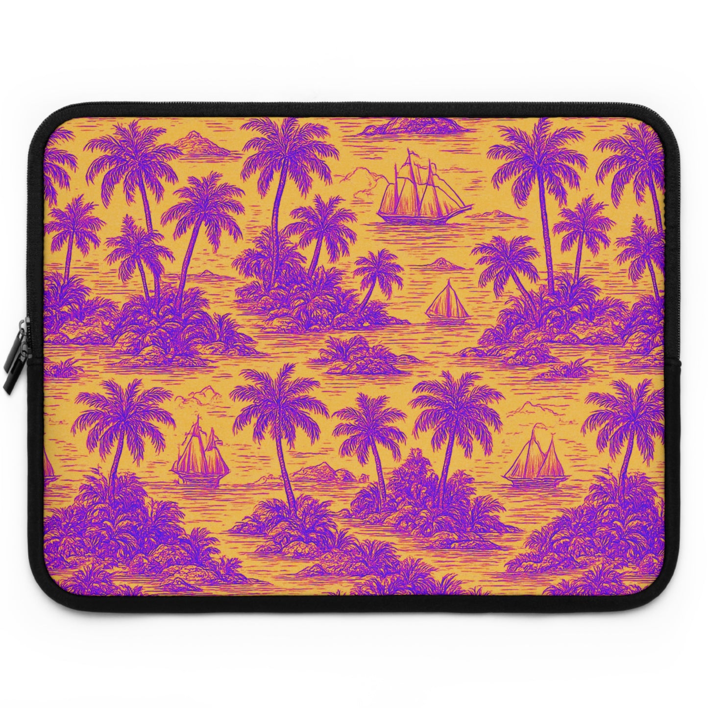 Tropical Laptop Sleeve, 5 Sizes - Perfect for Beach Lovers & Students / Faraway Toile, Pop