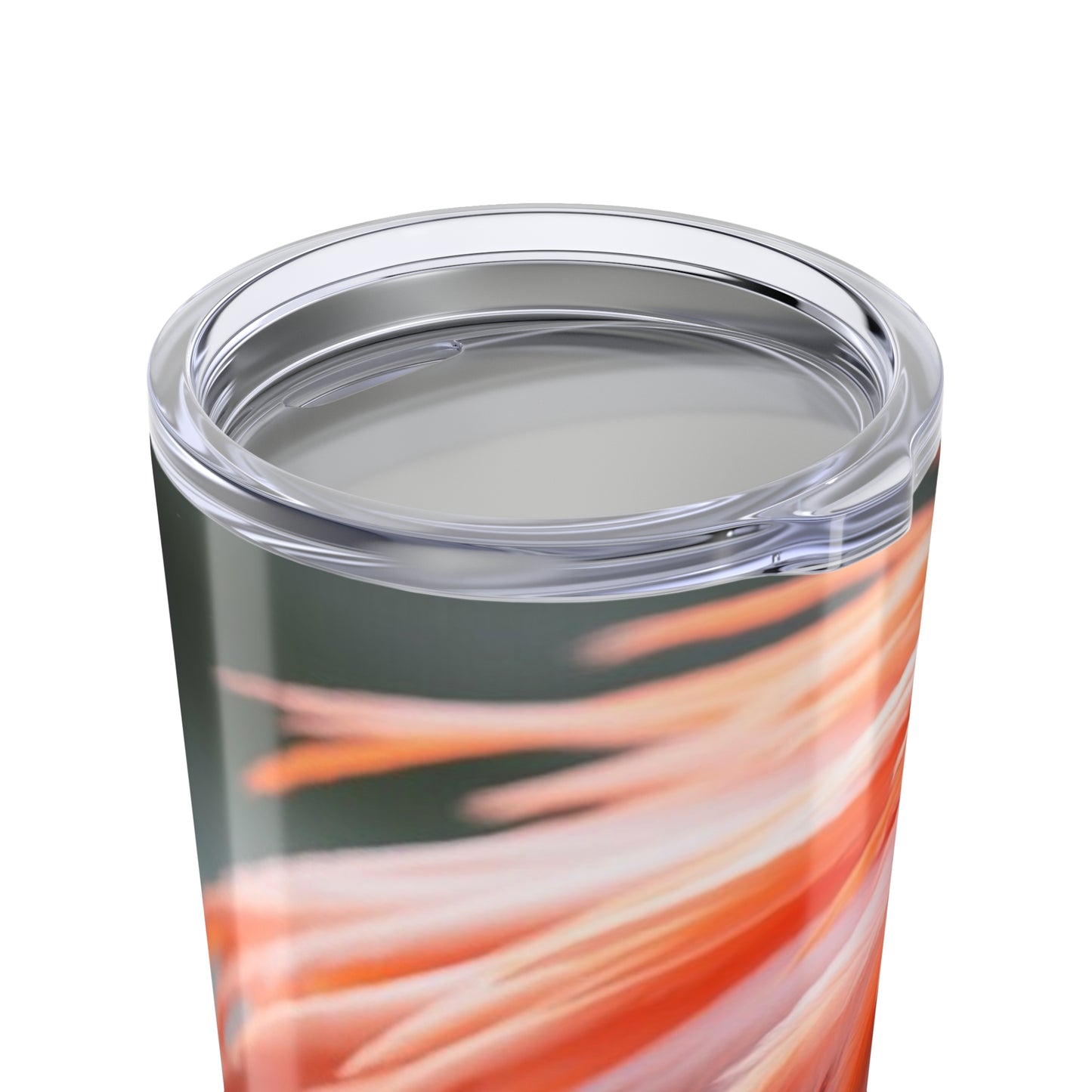 20oz Tropical Glossy Tumbler, Stainless Steel / Flamingo Feathers