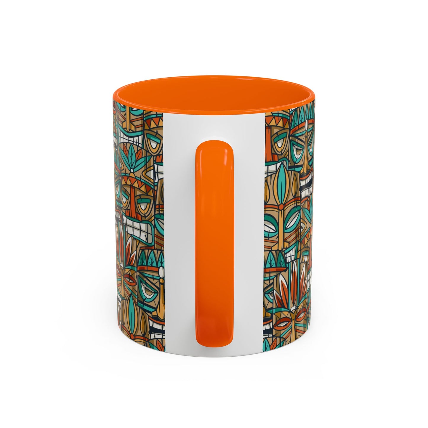 Accent Coffee Mug (11, 15oz), 8 Colors - Turquoise Tiki Party