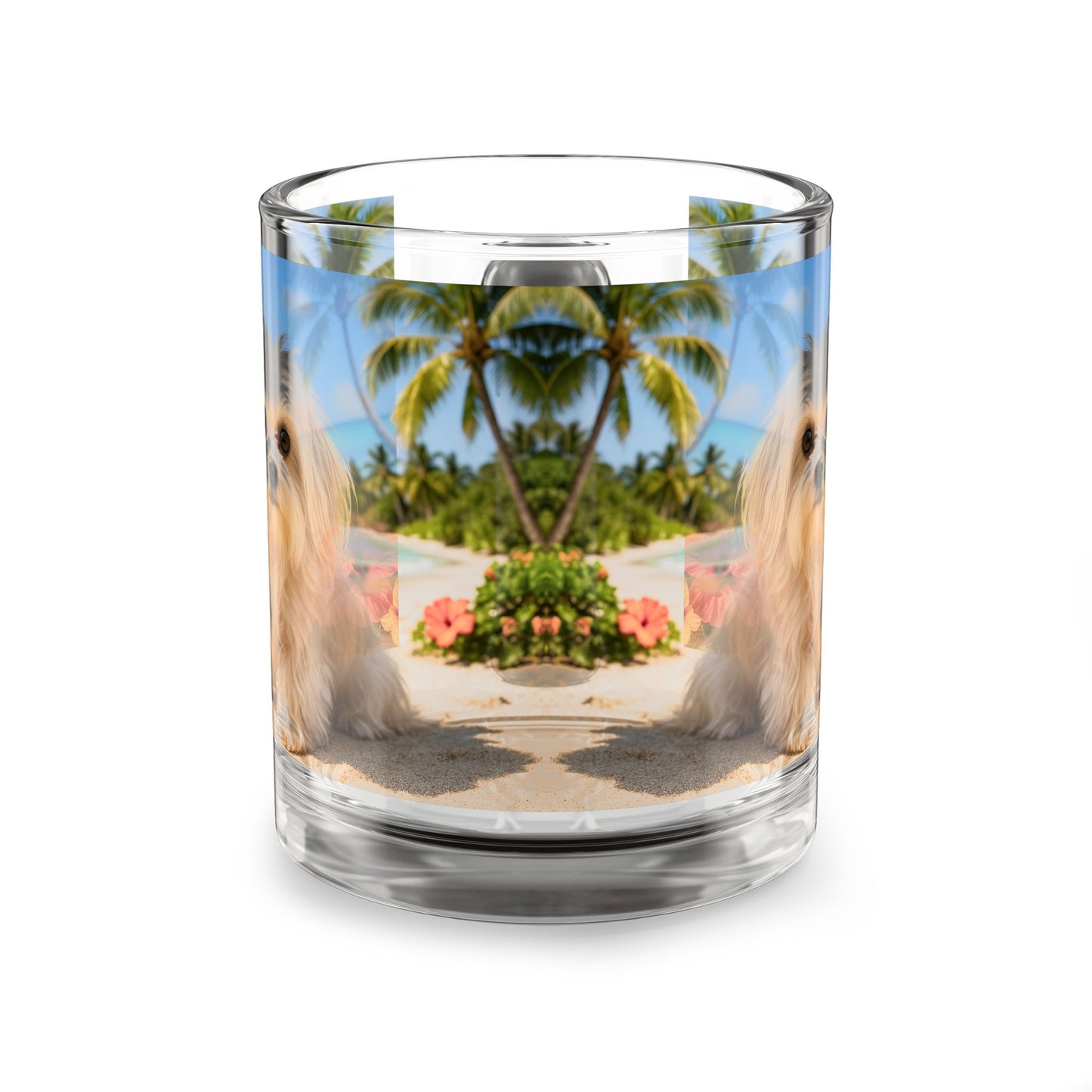 Puppy Ariel Glass Mug - 10oz, Perfect for Beach Lovers