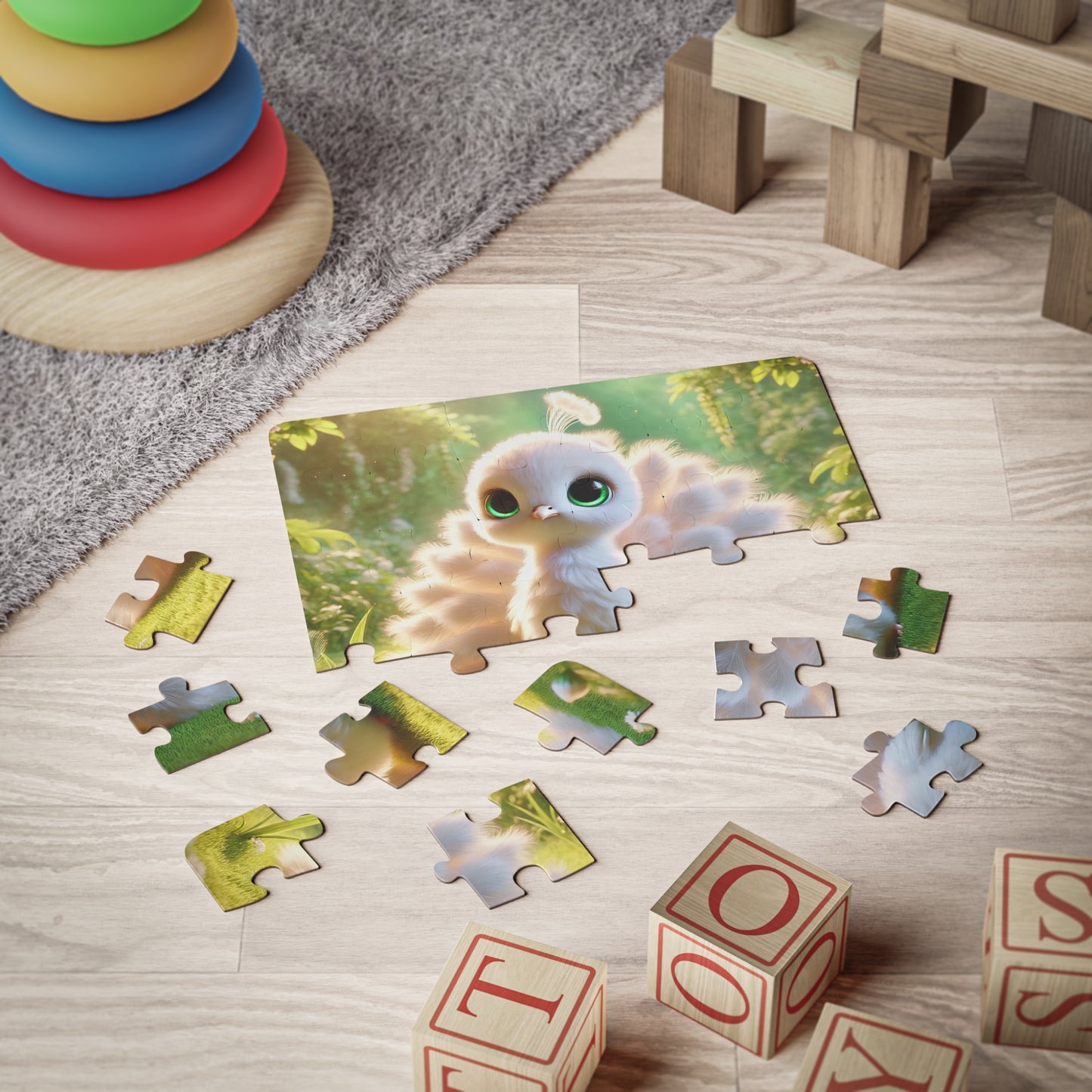 Tropical Paradise Kids' Puzzle - 30-Piece Puzzle for Fun and Learning / Baby White Peacock