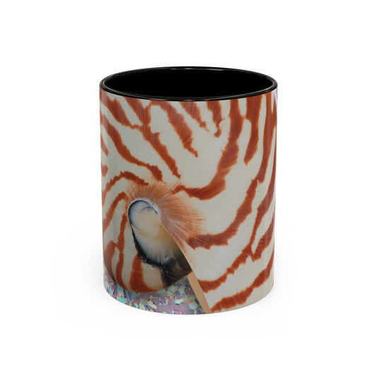 Colorful Mugs (11oz, 15oz), Disco Tiger Stripe Nautilus Macro