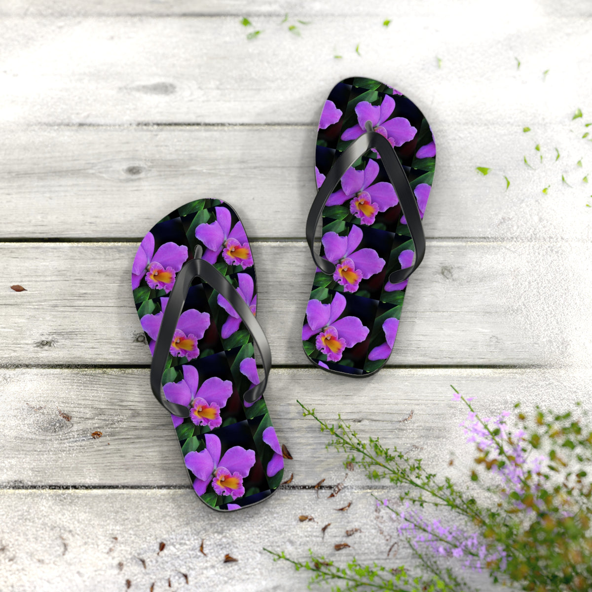 Flip Flops - Purple Orchids Majesty