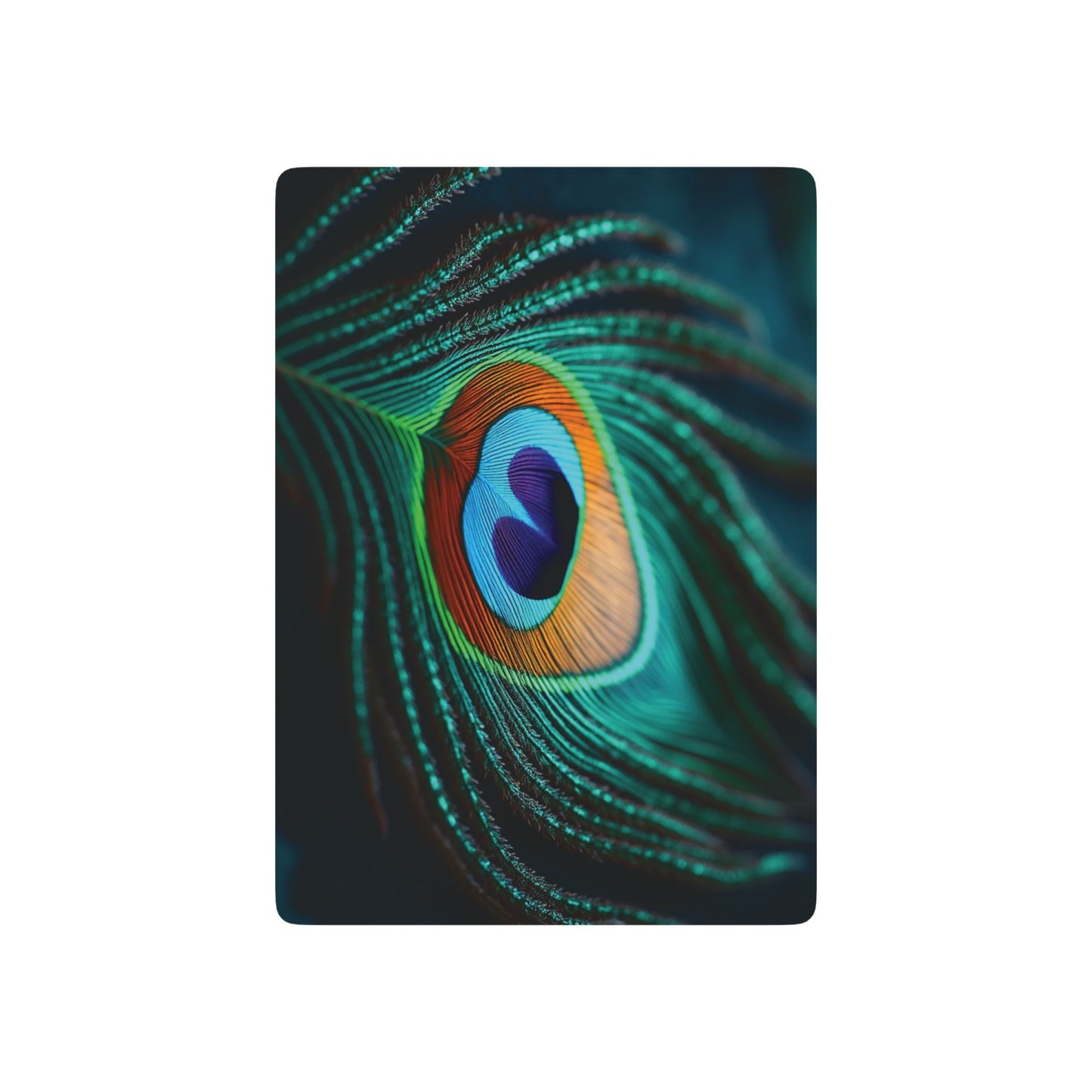 Poker Playing Cards - Peacock Eye Feather, Turquoise
