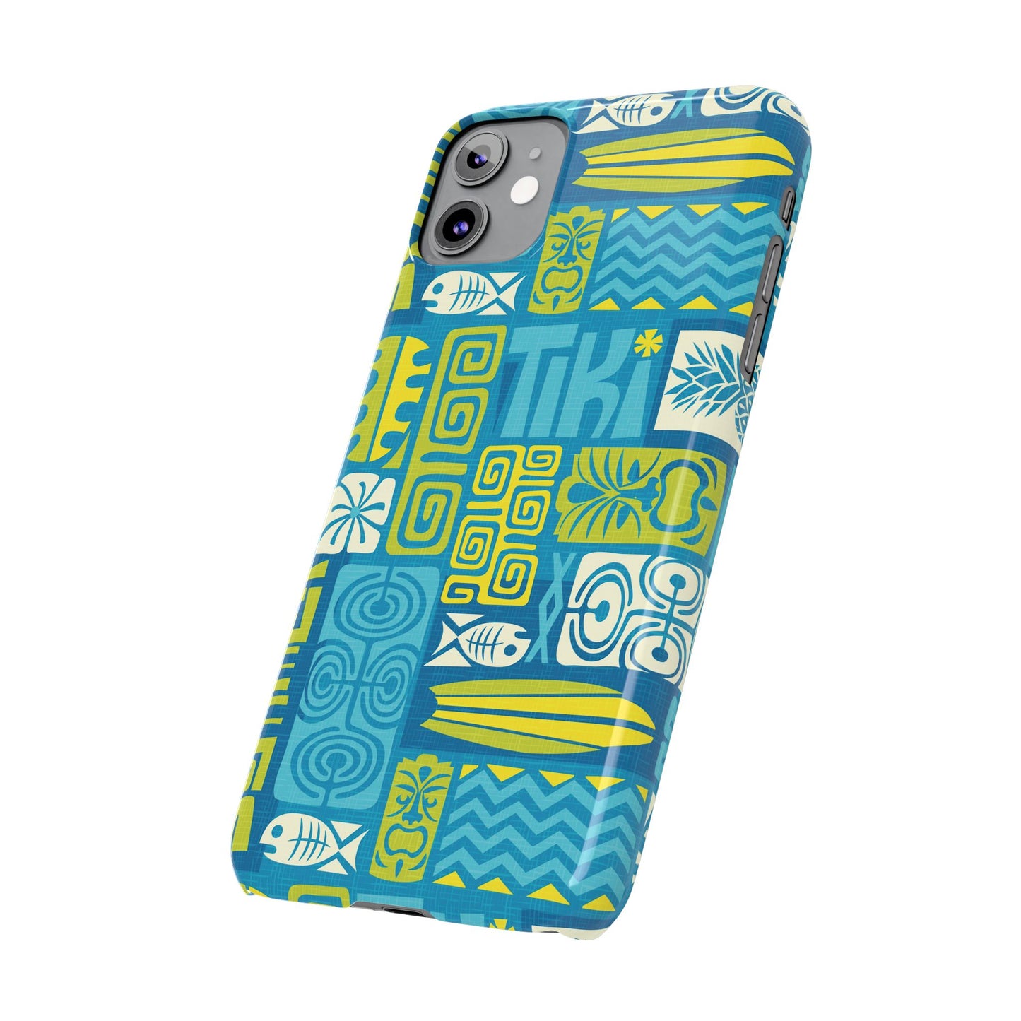 Slim Phone Cases - Tiki Poster Blue