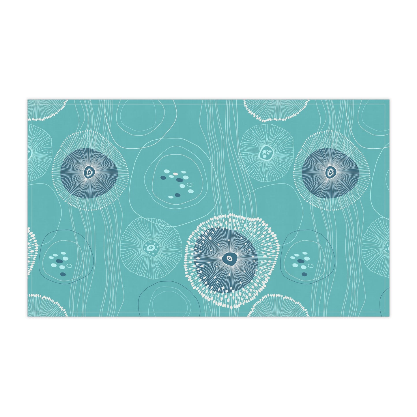 Tea Towels (cotton, poly), Plankton Drift Teal