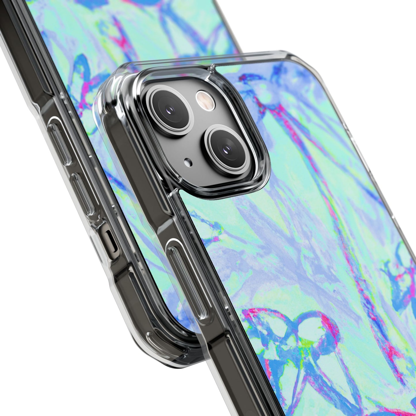 Tropical Doodles/Blue Magnetic Clear Phone Case, Many Models