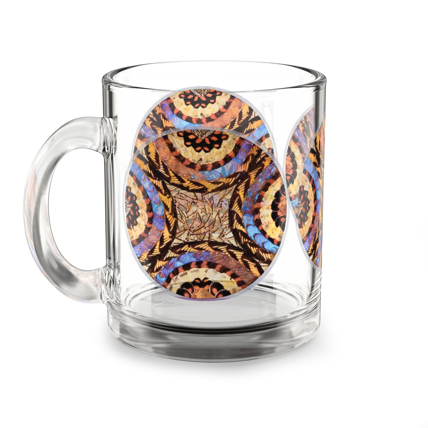 Tropical Glass Mug - 10oz Coffee Cup / Real Butterfly Wing Plate #3