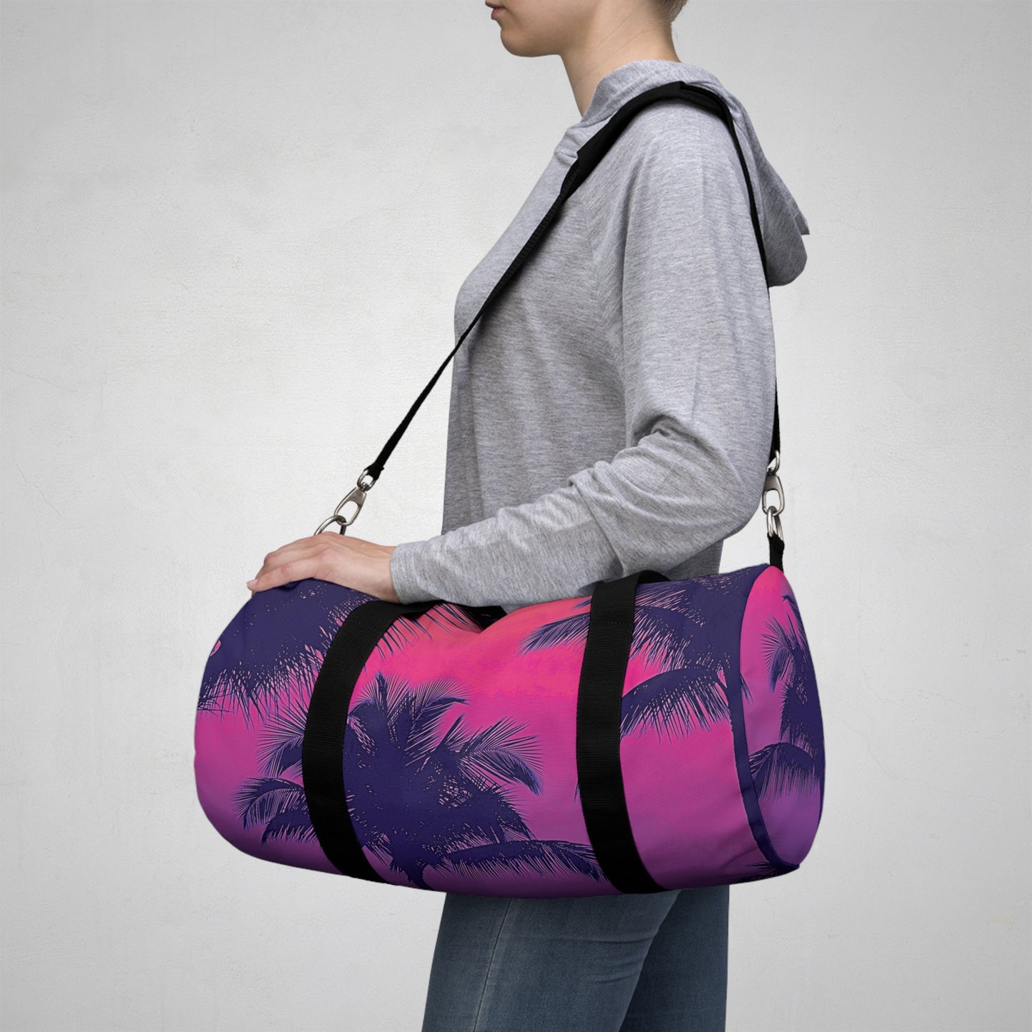 Tropical Duffel Bag - Perfect for Travel and Gym / Palm Glow Pop