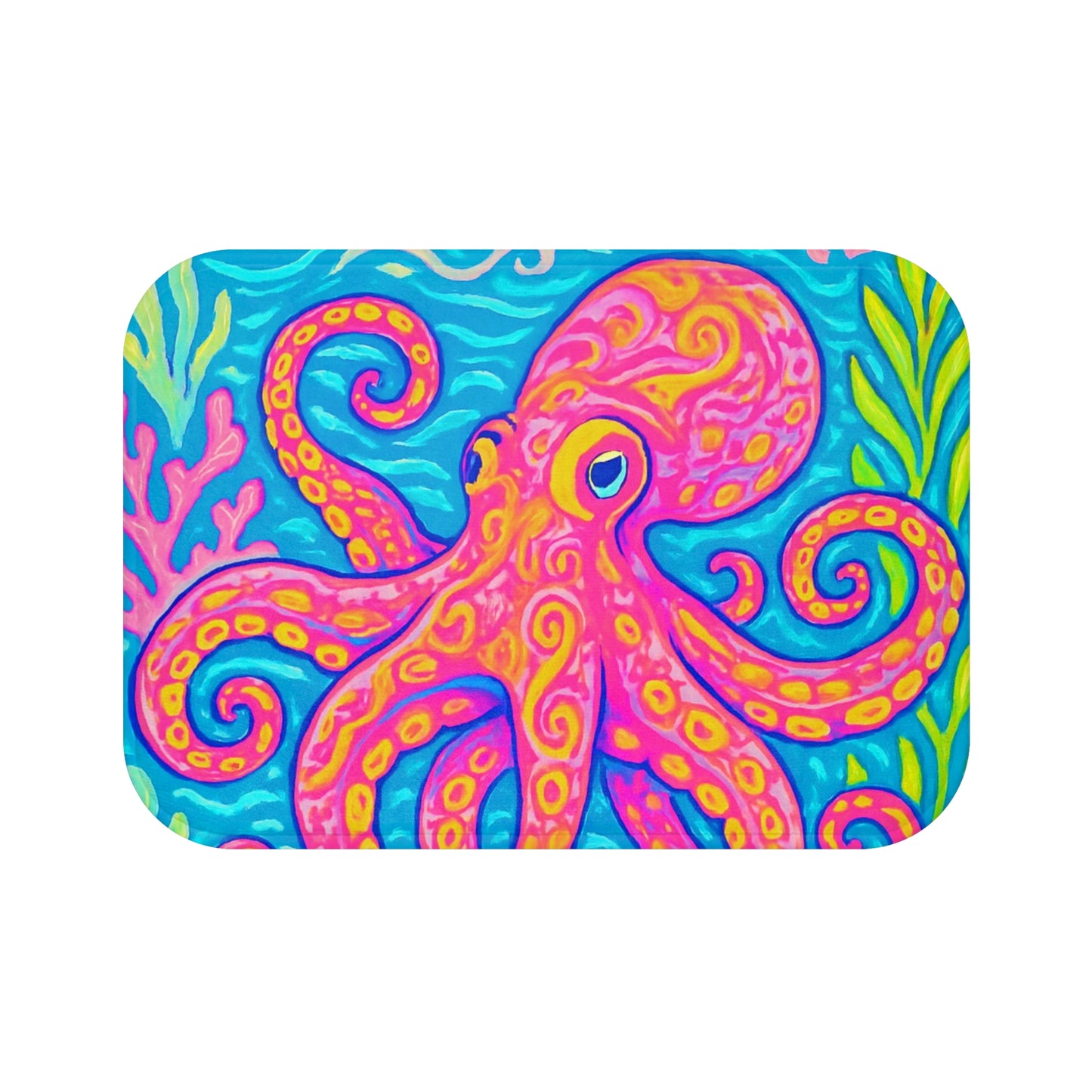 Kraken Joe Bath Mat, 2 Sizes - Tropical Octopus Vibes for Home Decor