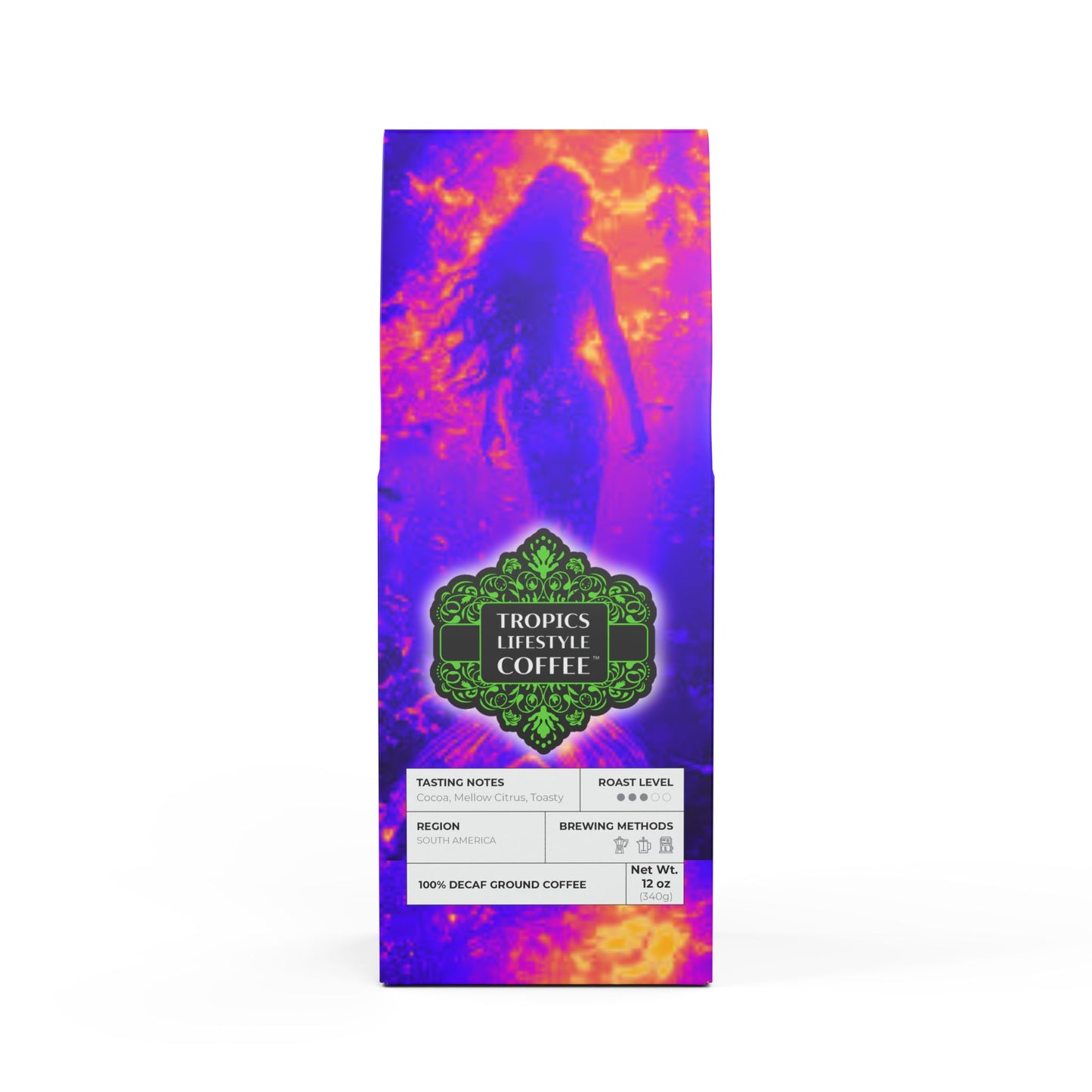 Rainforest Mist™ Single Origin DECAF (Medium Roast) Specialty Grade Coffee / Solo Mermaid, Pop