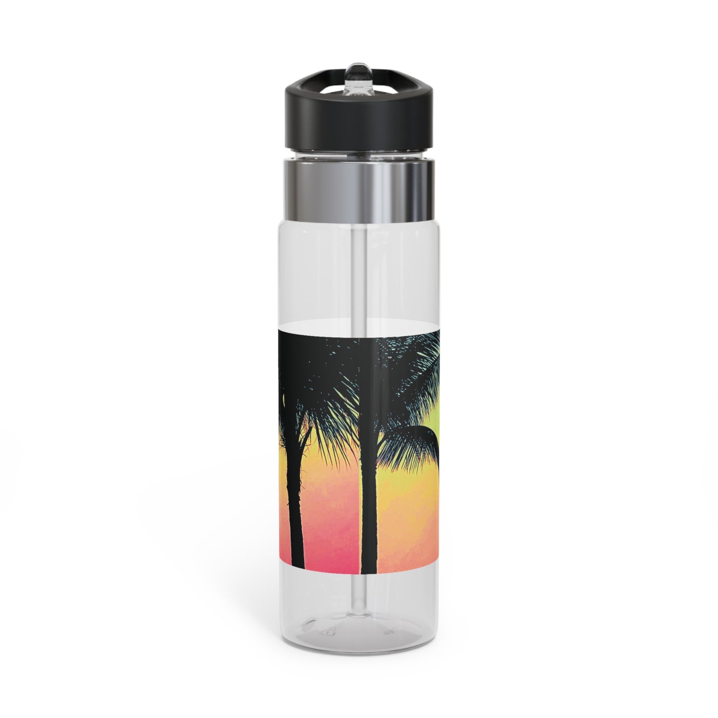 Tropical 20oz Tritan Sport Water Bottle -  Leakproof, Lightweight, BPA-Free / Palm Glow Sangria