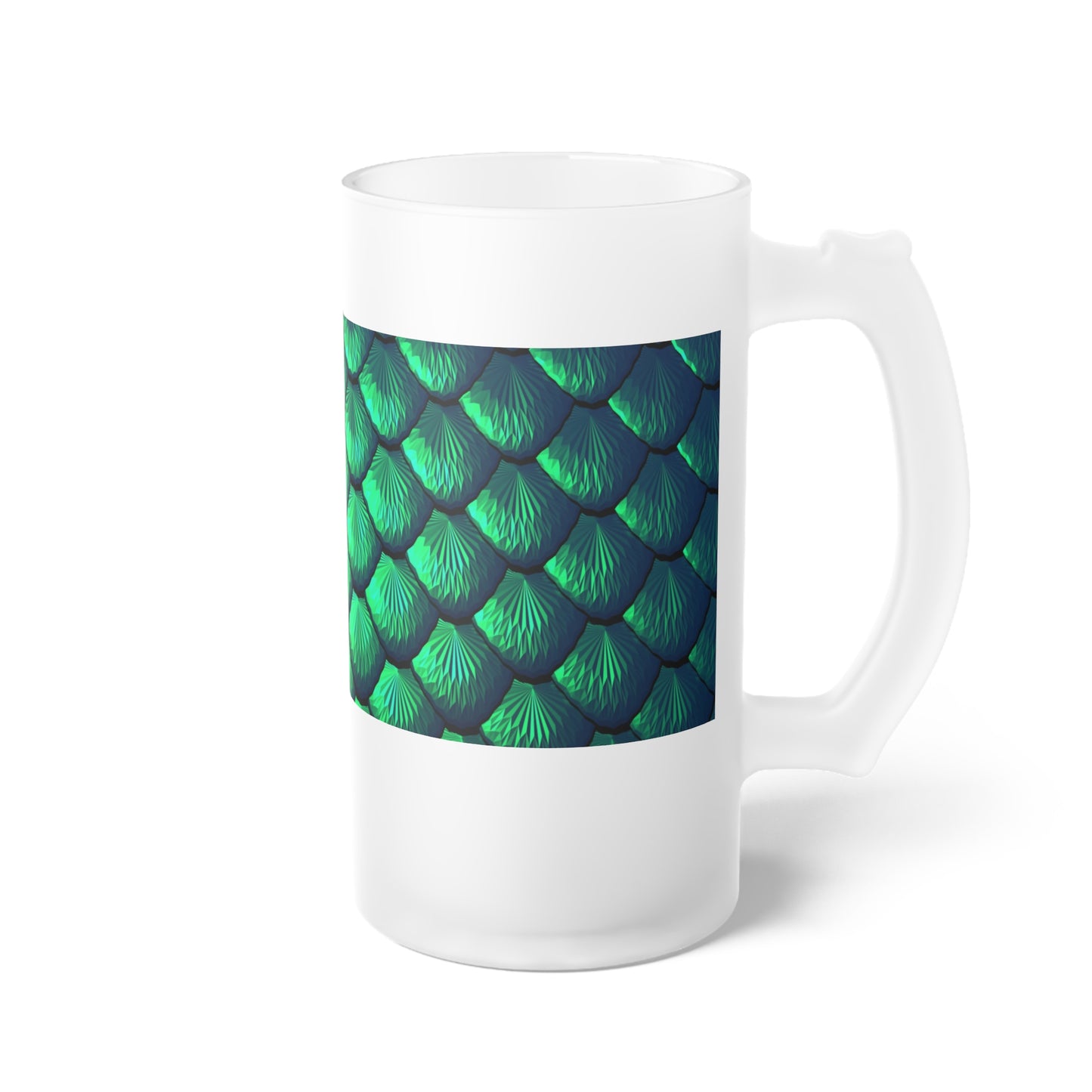 Frosted Glass Beer Mug, Pretty Mermaid Tail