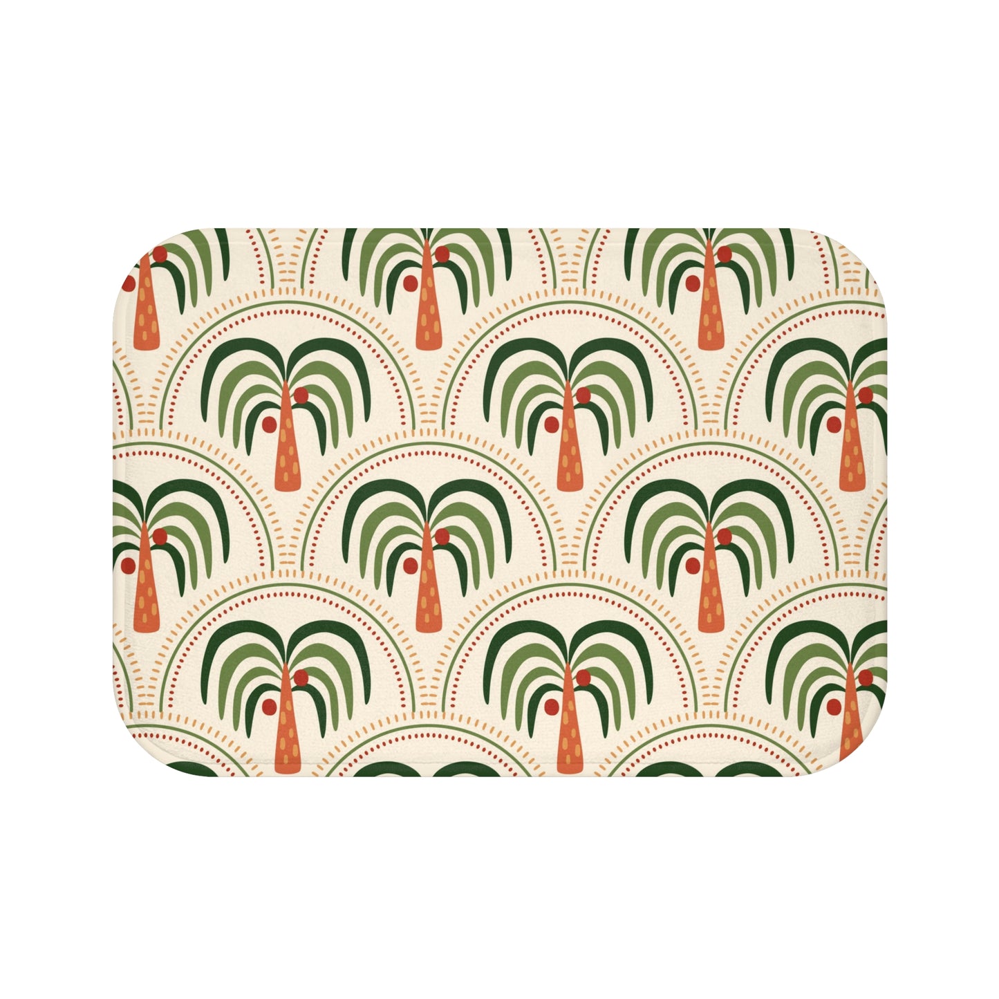 Tropical Bath Mat | Fun and Colorful Bathroom Decor / Stylized Mosaic Palms