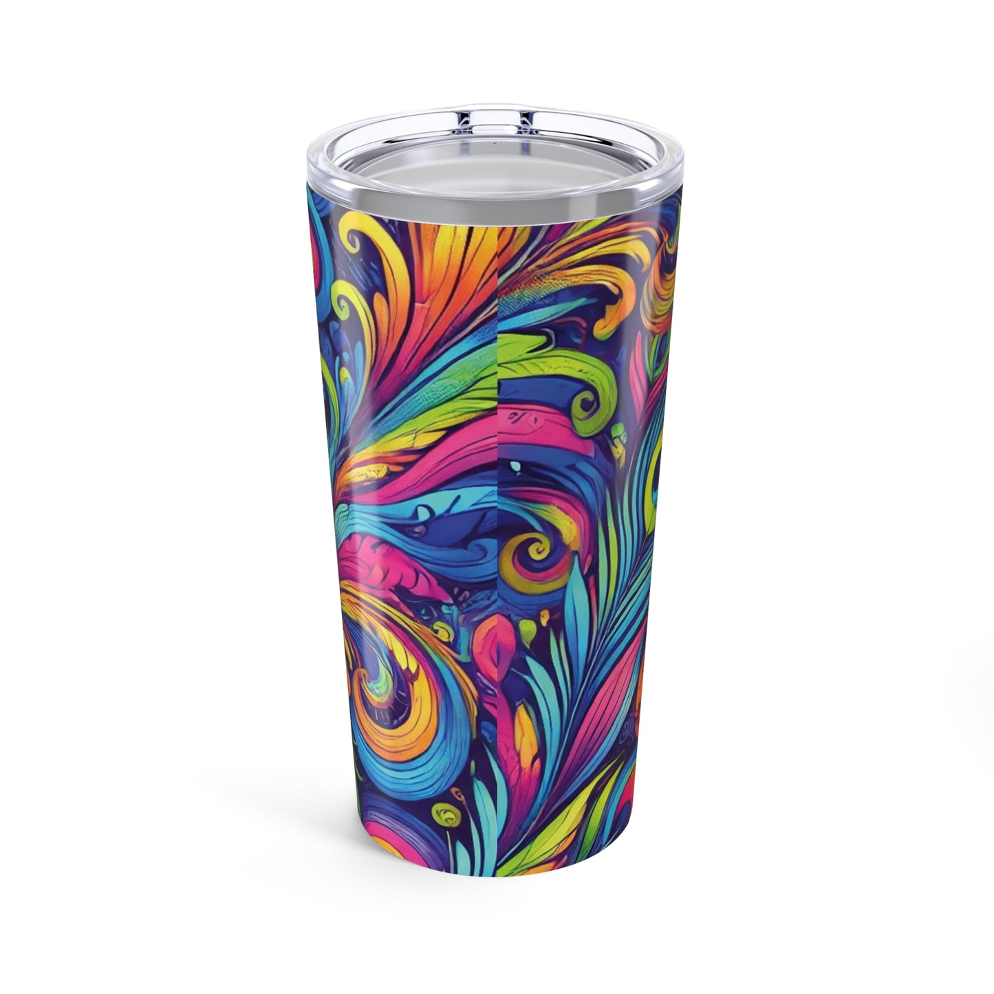 20oz Tropical Glossy Tumbler - Feather Currents Pop