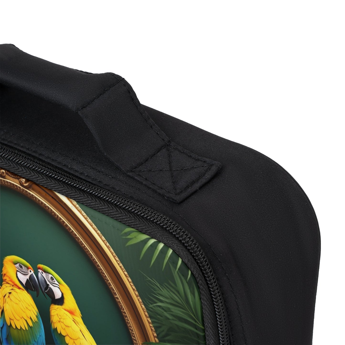 Framed Pet Parrots Lunch Bag - Eco-Friendly Insulated Tote, Adult and Child Lunchbox / Perfect for Picnics, Beach Outings