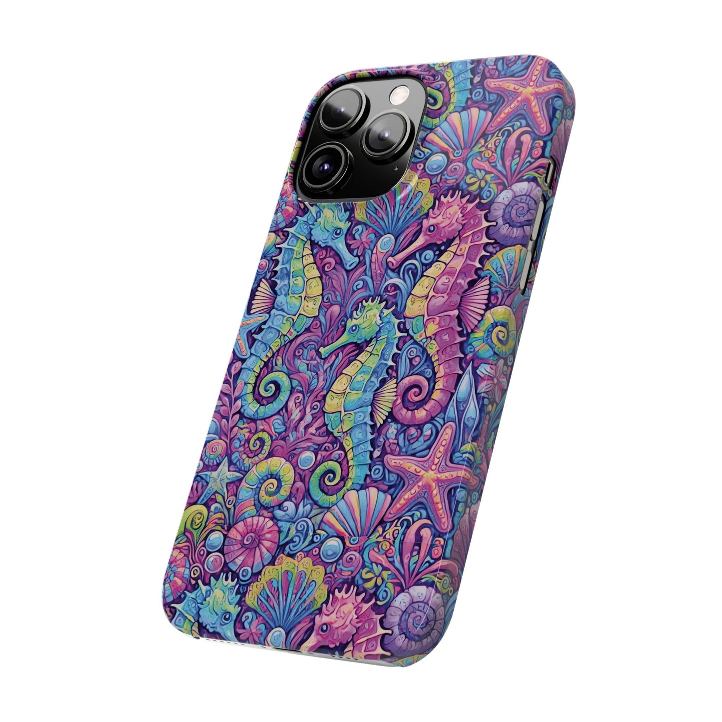 Slim Phone Cases - Seahorses, Fantasy POP