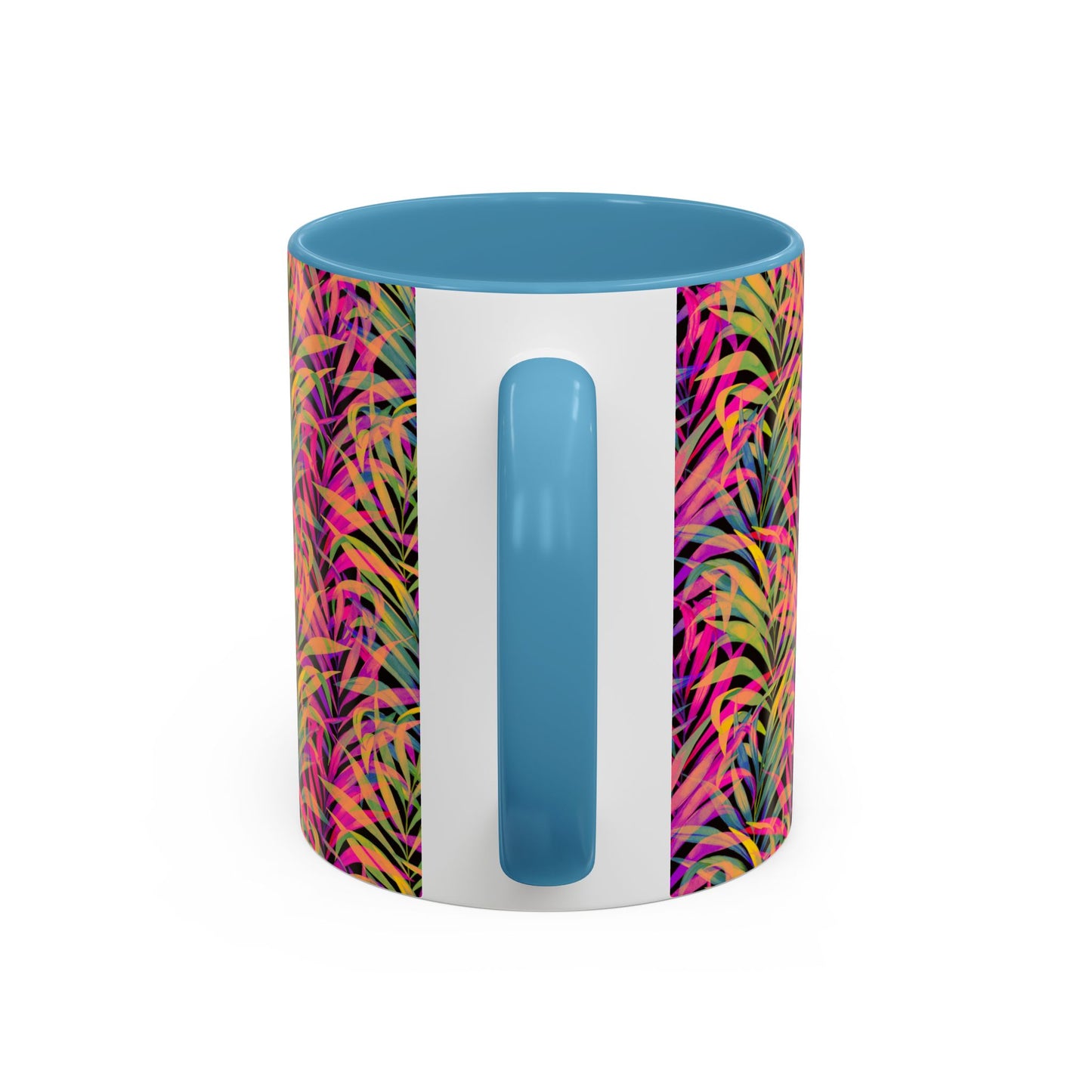 Accent Coffee Mug (11, 15oz), Rainbow Fronds / Various Colors