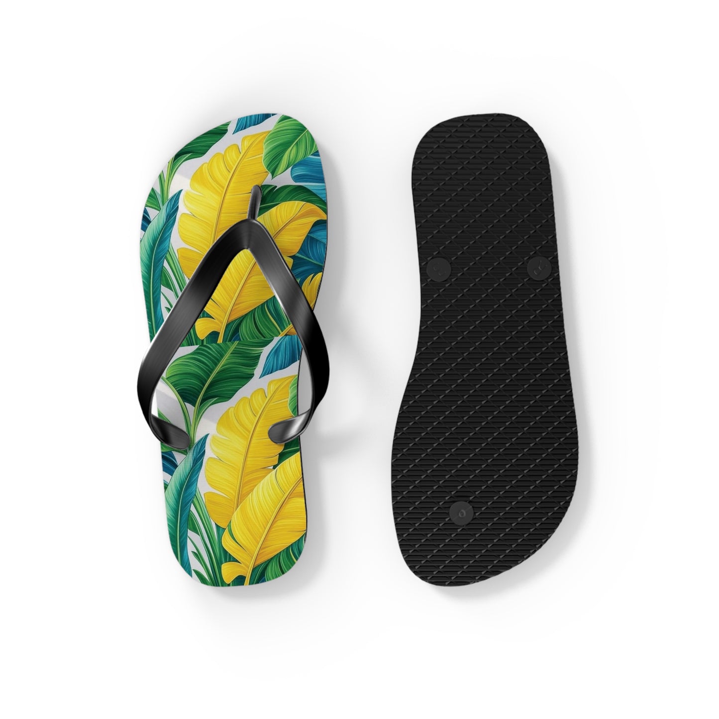 Flip Flops - Yellow Tropical Leaves
