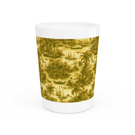 Shot Glass - Tropical Toile #1, Gold