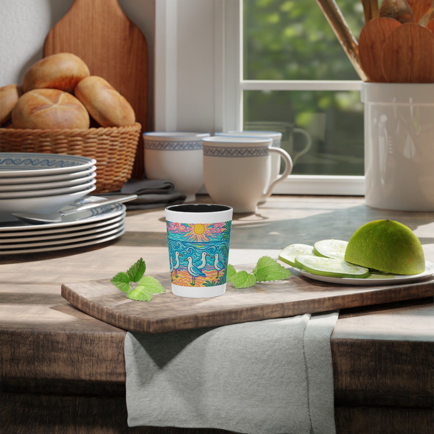 Shot Glass - Tropical Beach Seagulls