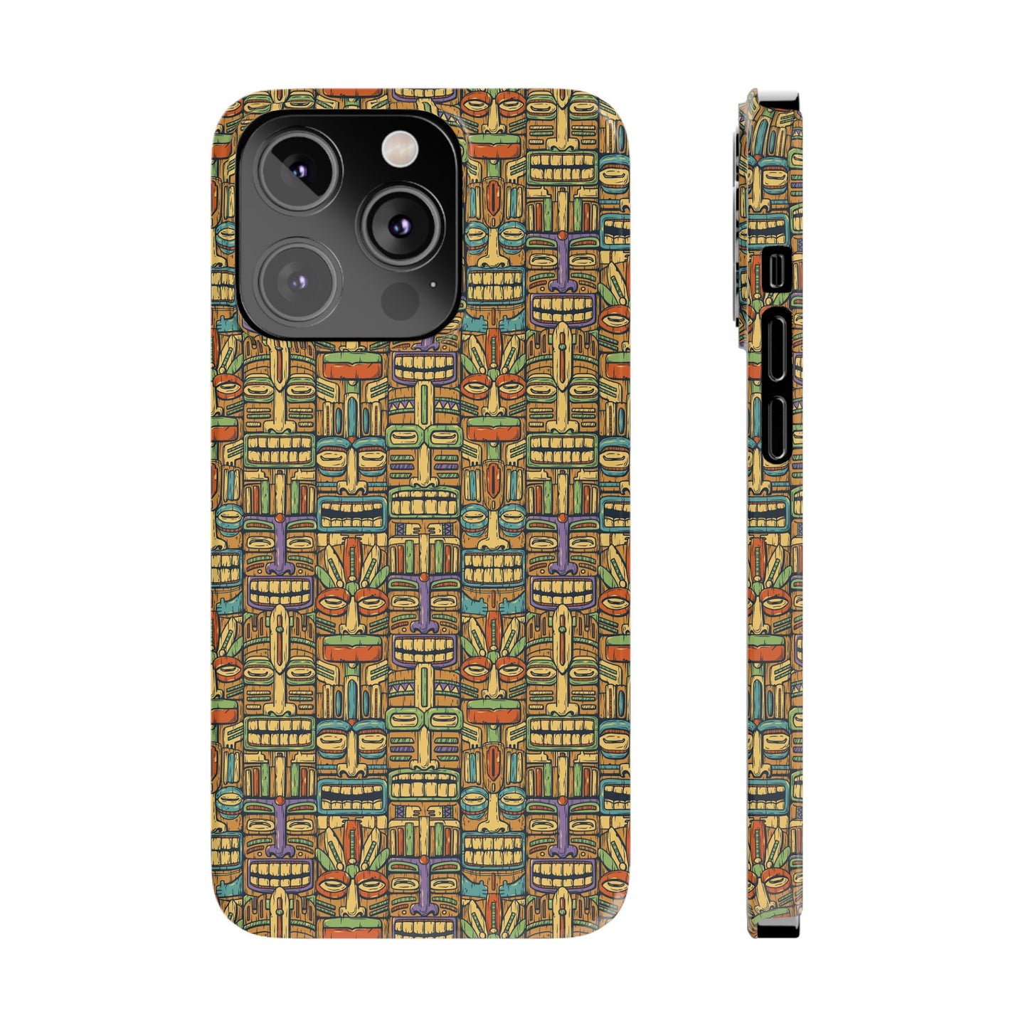 Slim Phone Cases - Colorful Tiki Party