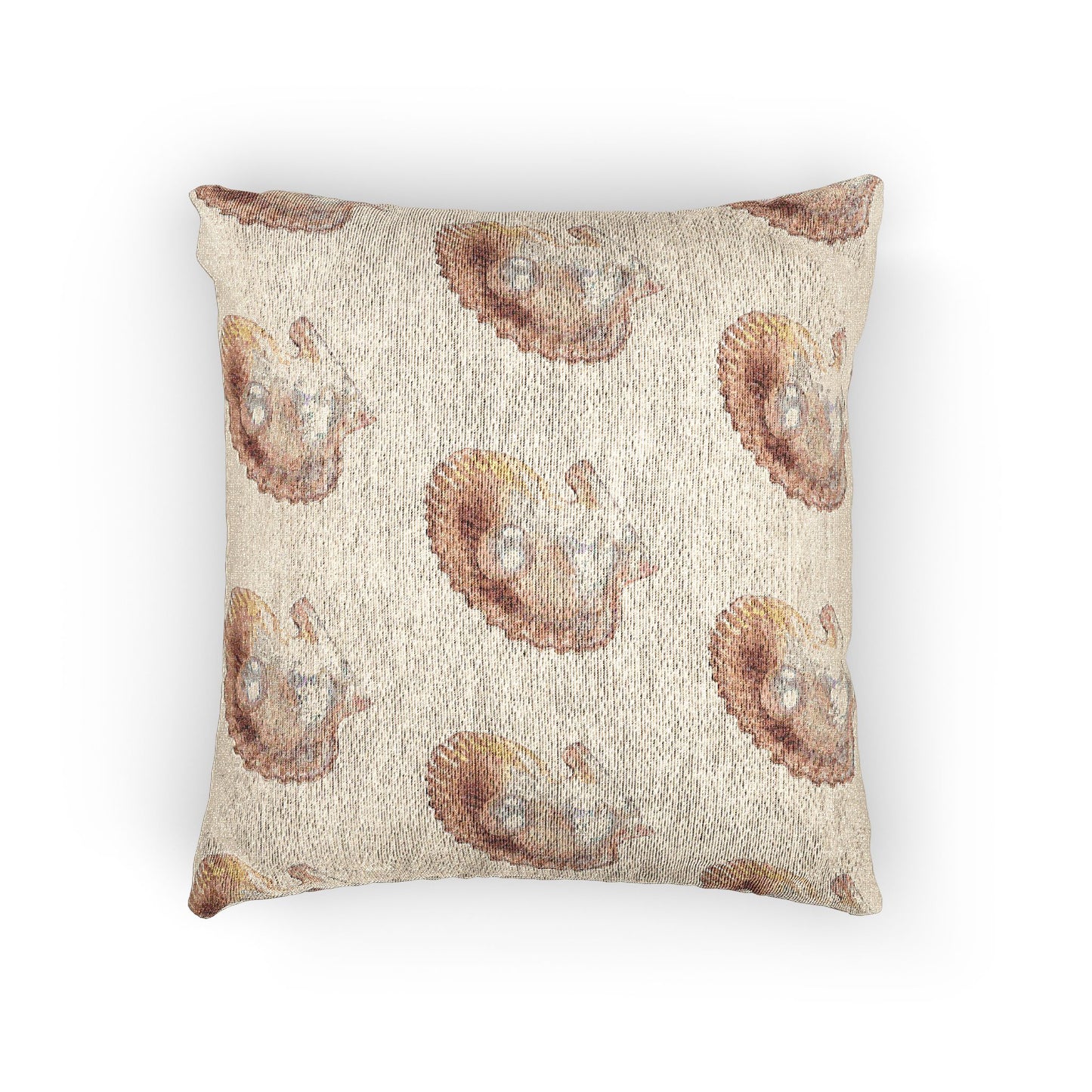 Woven Pillow, 17"W x 18"L - FW Peach Pearl Oyster