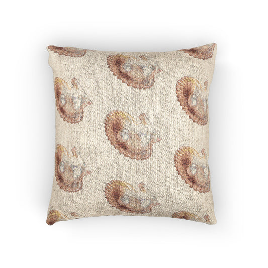 Woven Pillow, 17"W x 18"L - FW Peach Pearl Oyster