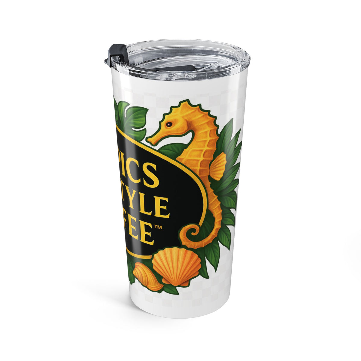 20oz Glossy Tumbler, Stainless Steel / TLC Seahorse Logo