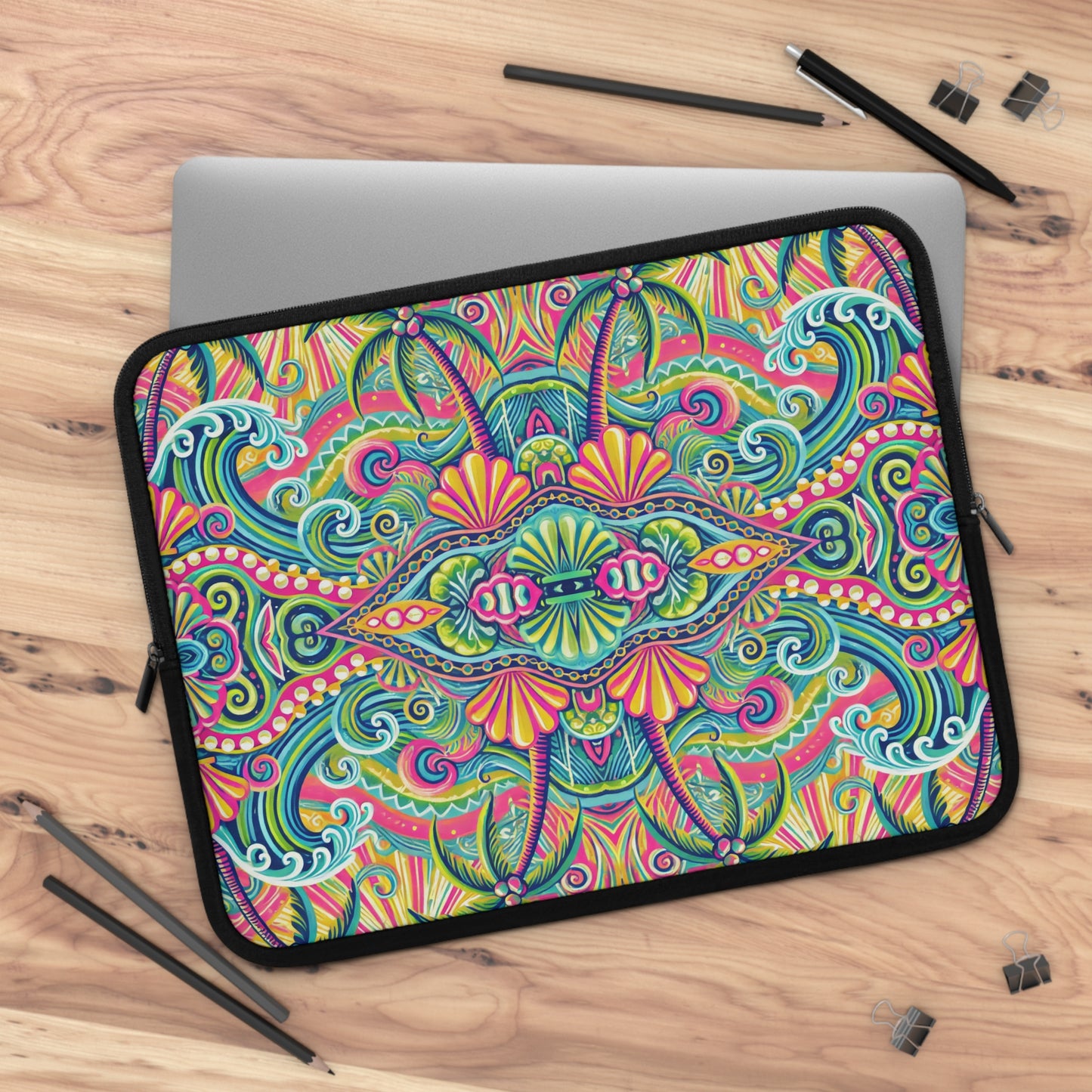 Tropical Laptop Sleeve, 5 Sizes - Perfect for Beach Lovers & Students / Kaleido Bay