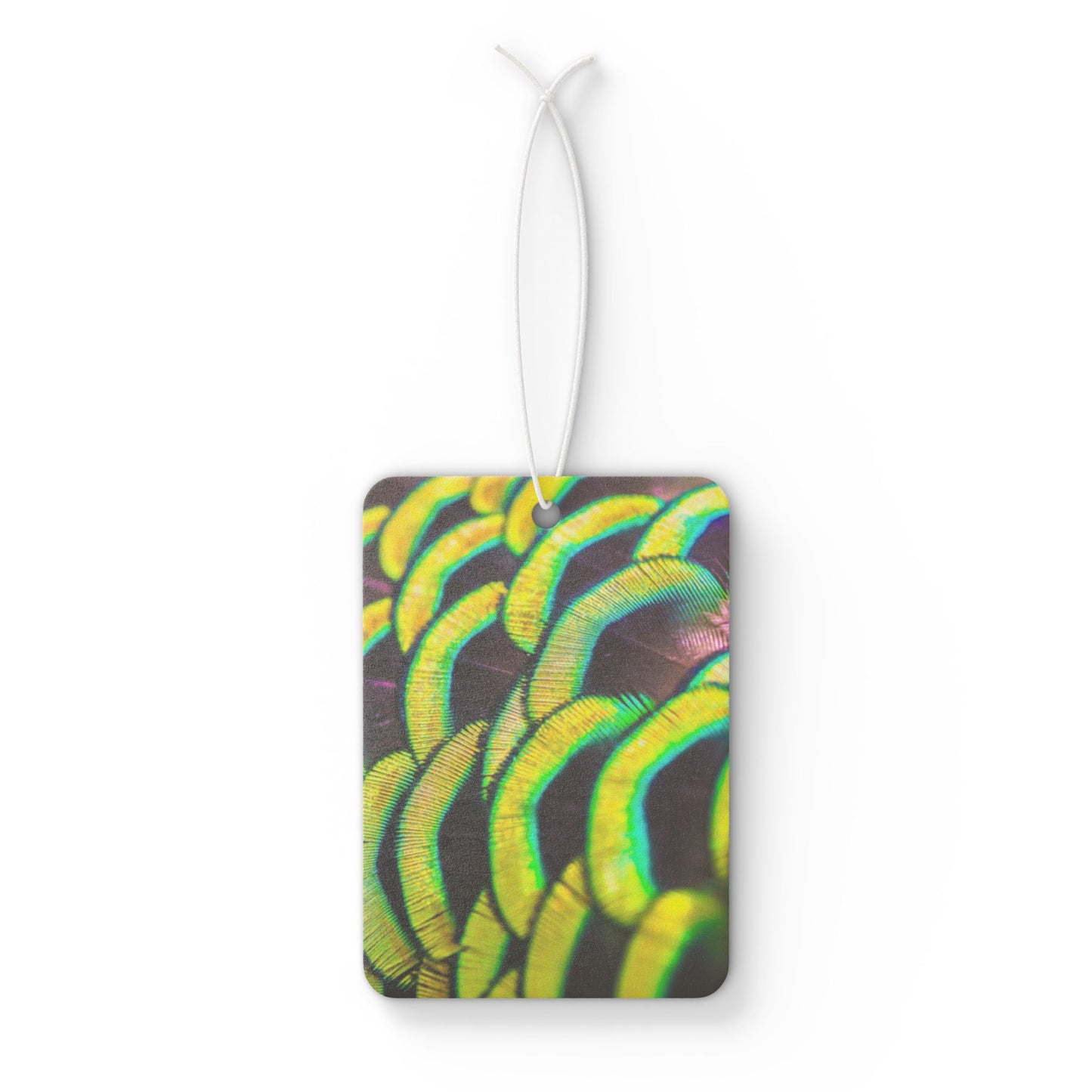 Car Air Freshener - Yellow Peacock Feathers