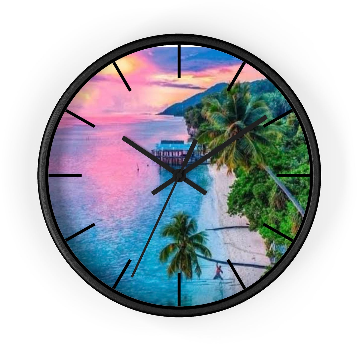 Wall Clock, Pink Island Time, Hands/Base Variants