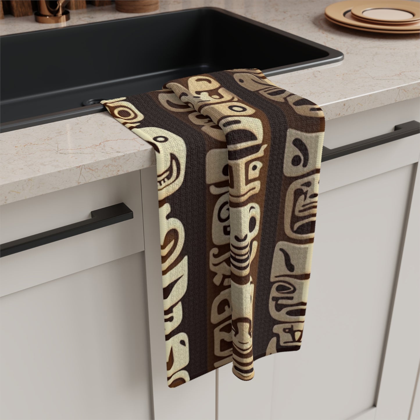 Microfiber Coffee/Tea Towel — Forgotten World Tiki Totems